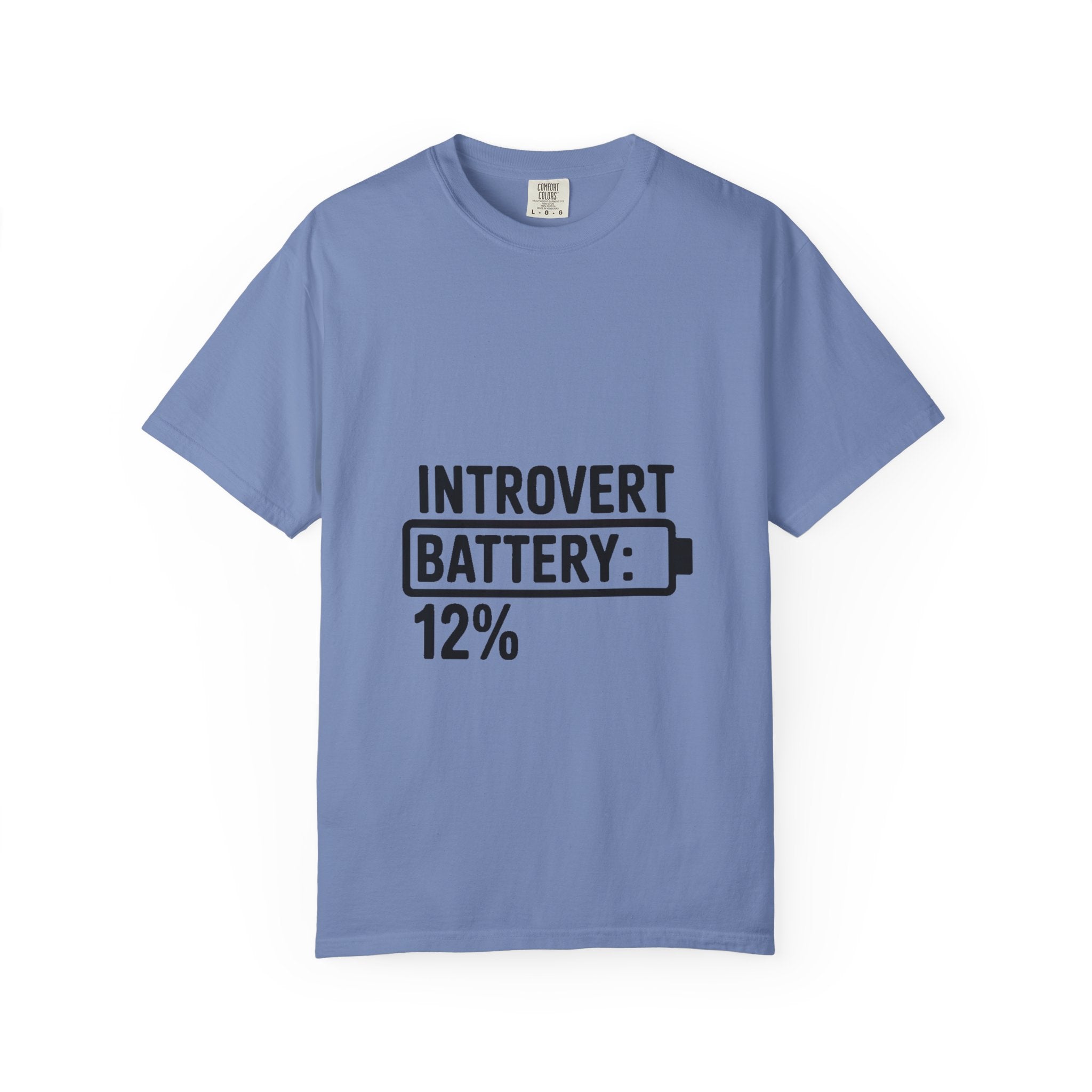 Introvert Battery Low Shirt, Funny Introvert Battery 12% Tee, Social Anxiety Humor T-Shirt, Sarcastic Gift for Introverts