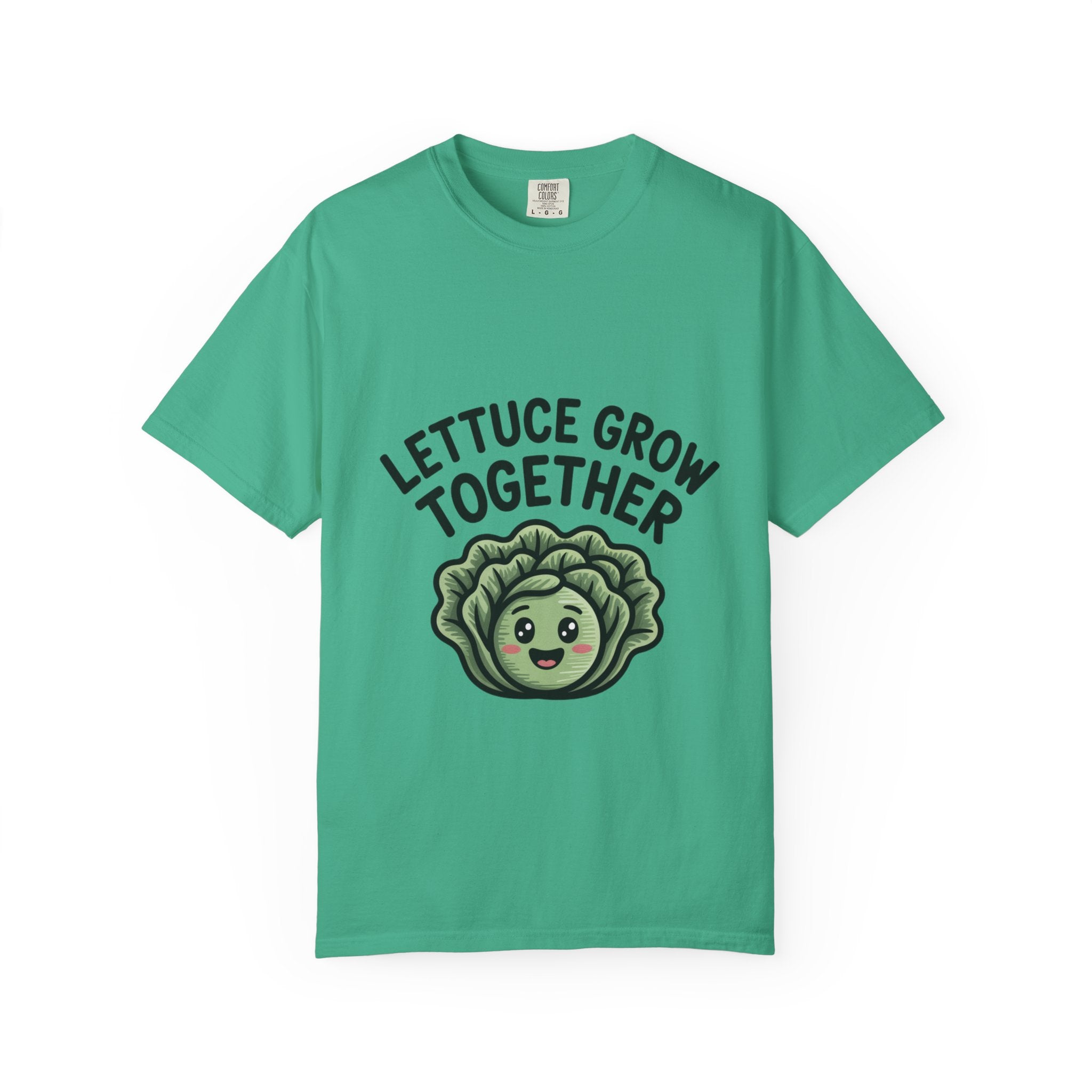 Lettuce Grow Together Shirt, Funny Vegetable Pun T-Shirt, Cute Cartoon Lettuce Tee, Gardener Gift, Plant Lover Shirt