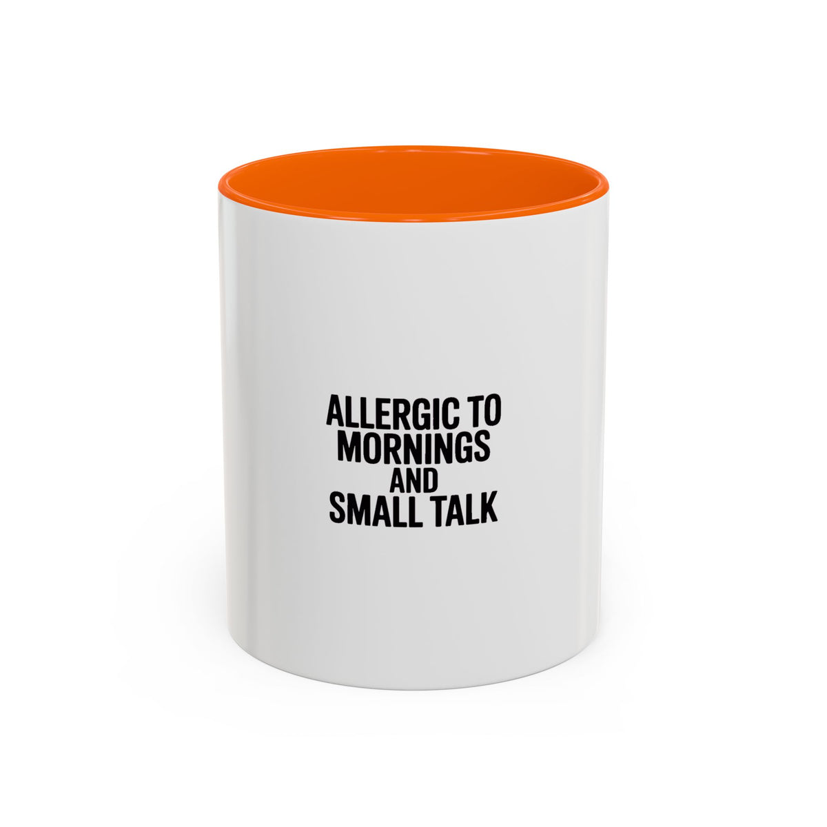 Allergic To Mornings And Small Talk Mug, Funny Sarcastic Coffee Mug, Introvert Gift, Bold Typography Coffee Cup, Anti-Morning Person Gift