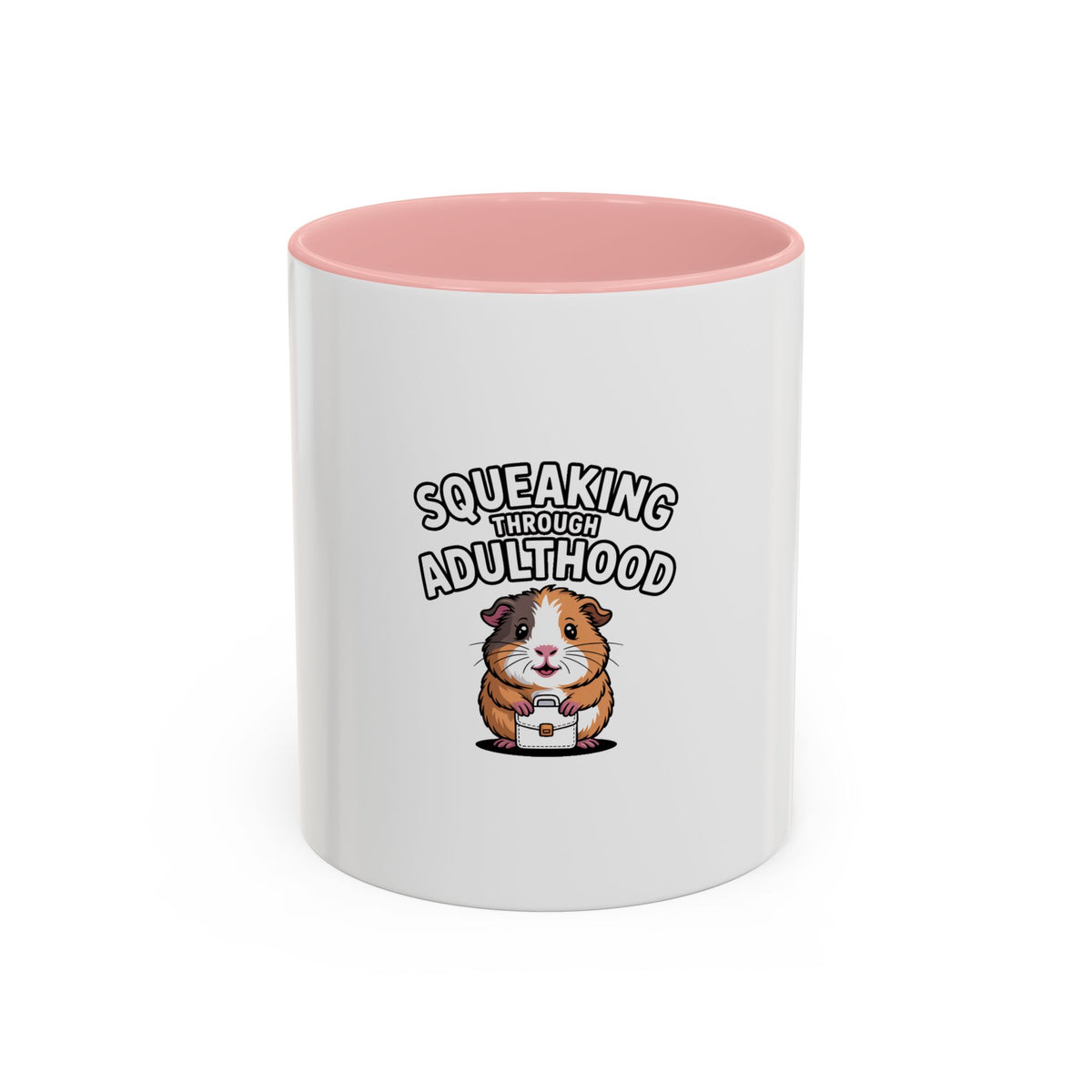 Guinea Pig Adulting Mug, Funny Squeaking Through Adulthood Coffee Cup, Cute Guinea Pig Gift for Coworker, Adulting Is Hard Mug