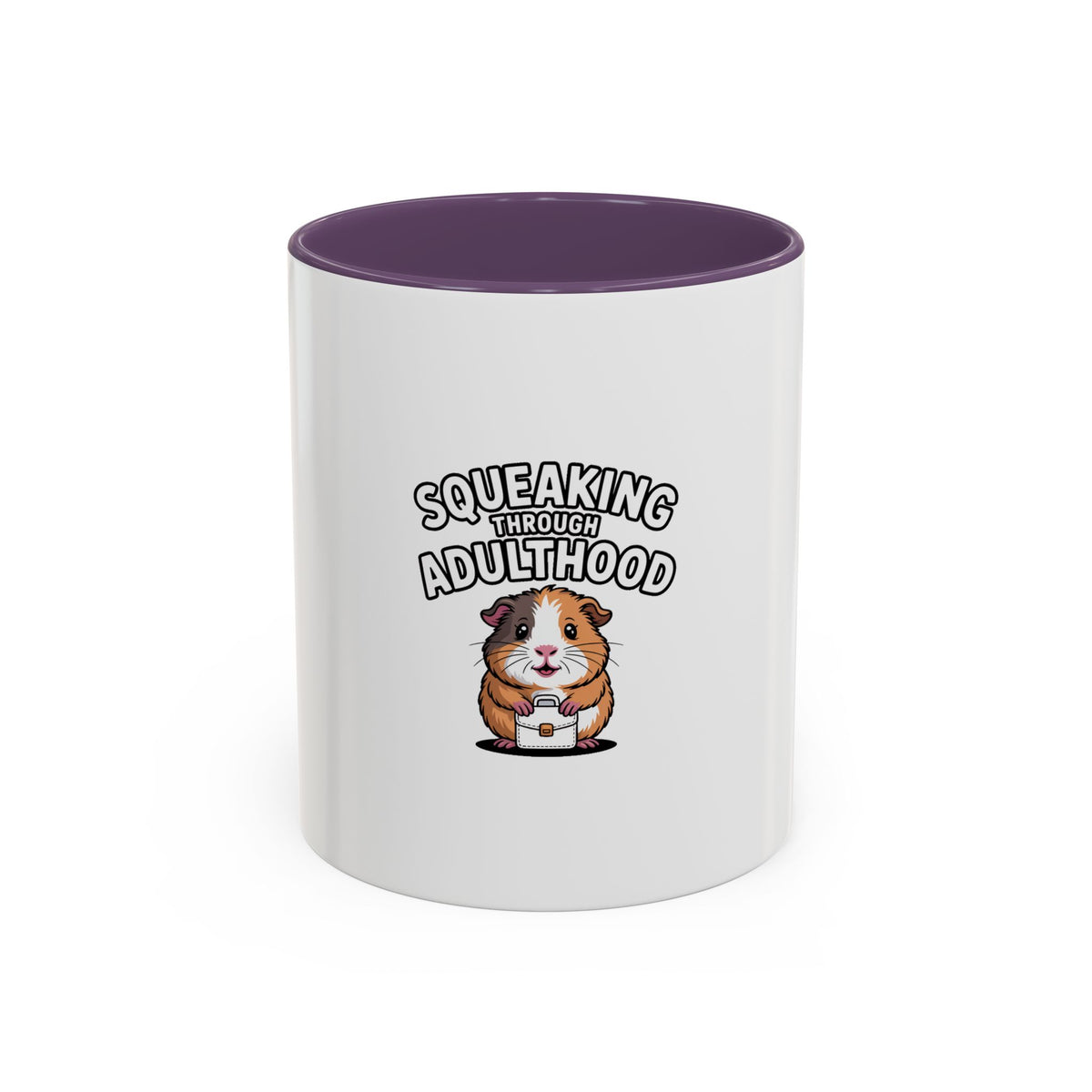Guinea Pig Adulting Mug, Funny Squeaking Through Adulthood Coffee Cup, Cute Guinea Pig Gift for Coworker, Adulting Is Hard Mug