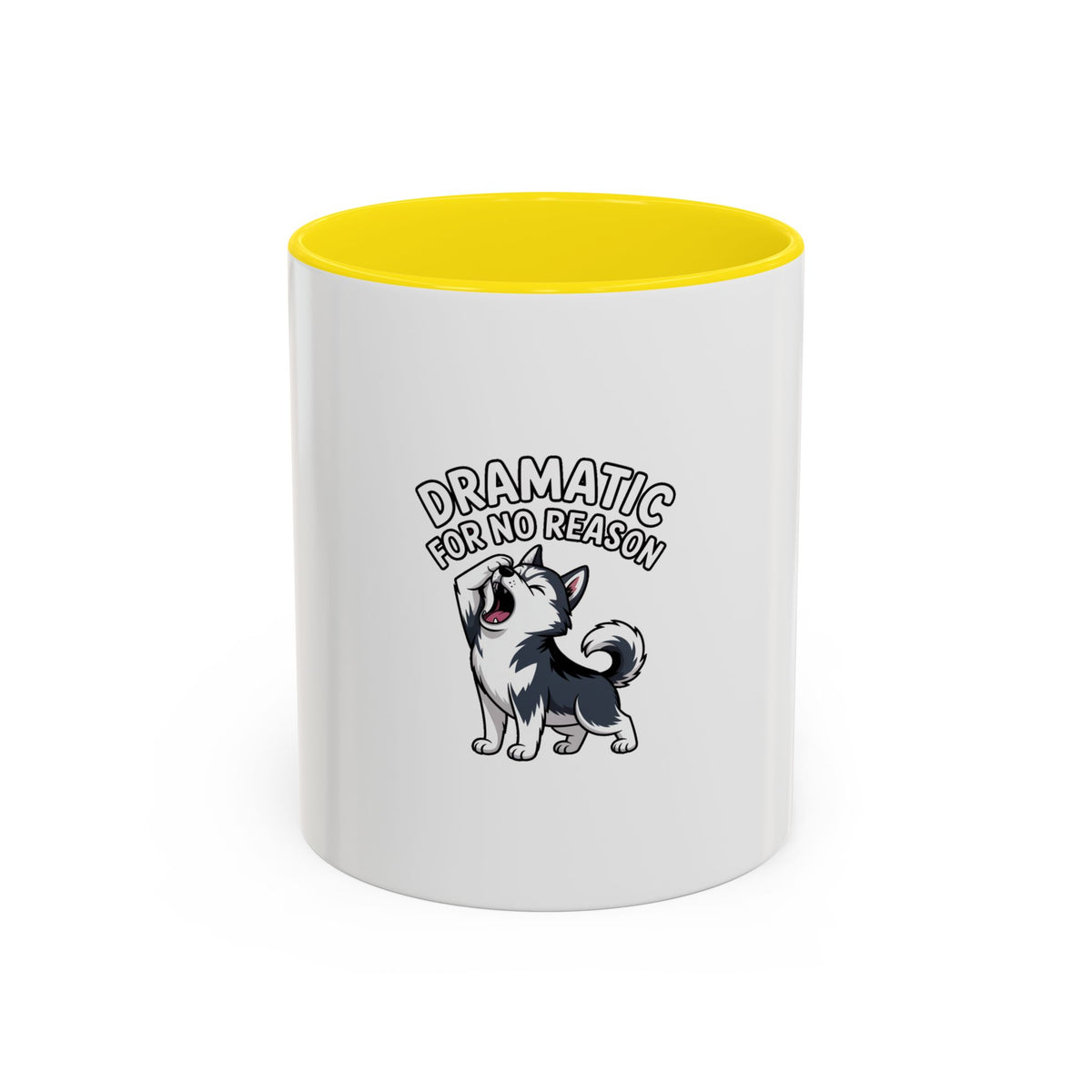 Dramatic Husky Mug, Funny Dog Lover Coffee Cup, Cute Cartoon Husky Gift, Sarcastic Mug for Dog Mom, Drama Queen Pet Owner Present