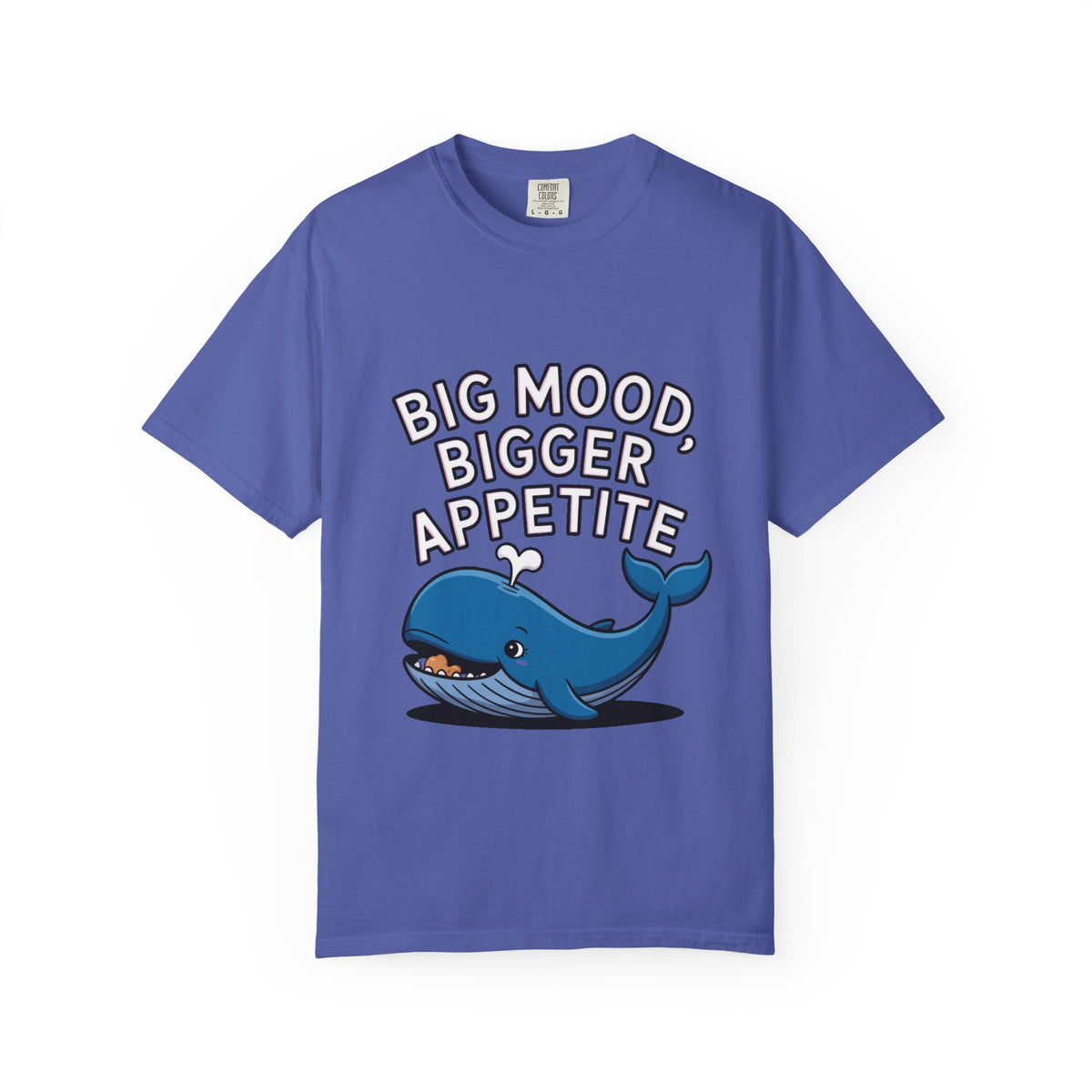 Funny Whale Shirt, Big Mood Bigger Appetite T-Shirt, Cute Snack Lover Tee, Foodie Gift for Whale Lovers