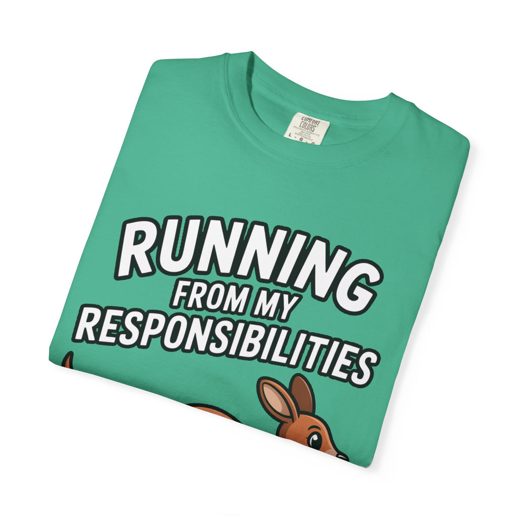 Funny Kangaroo Shirt, Running From My Responsibilities T-Shirt, Sarcastic Adulting Tee, Funny Gift for Procrastinators