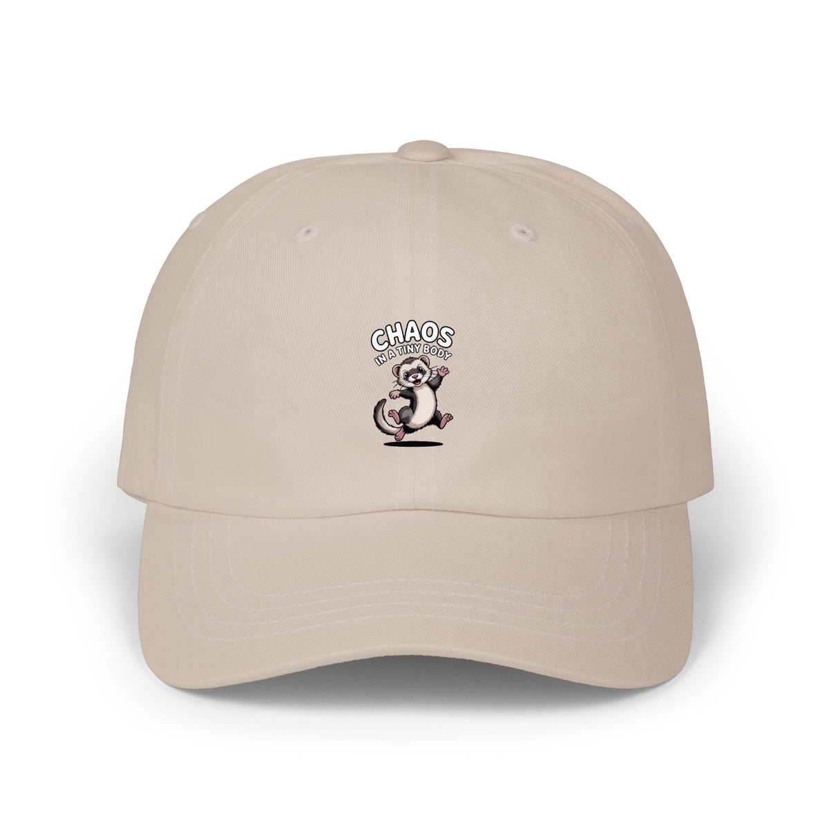Funny Ferret Dad Hat, Chaos In A Tiny Body Cap, Cute Ferret Lover Gift, Embroidered Ferret Baseball Cap, Funny Pet Owner Hat