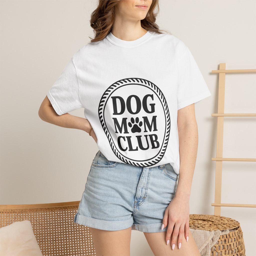 Dog Mom Club Badge Shirt, Vintage Stamp Dog Lover T-Shirt, Funny Dog Mom Gift, Minimalist Paw Print Tee