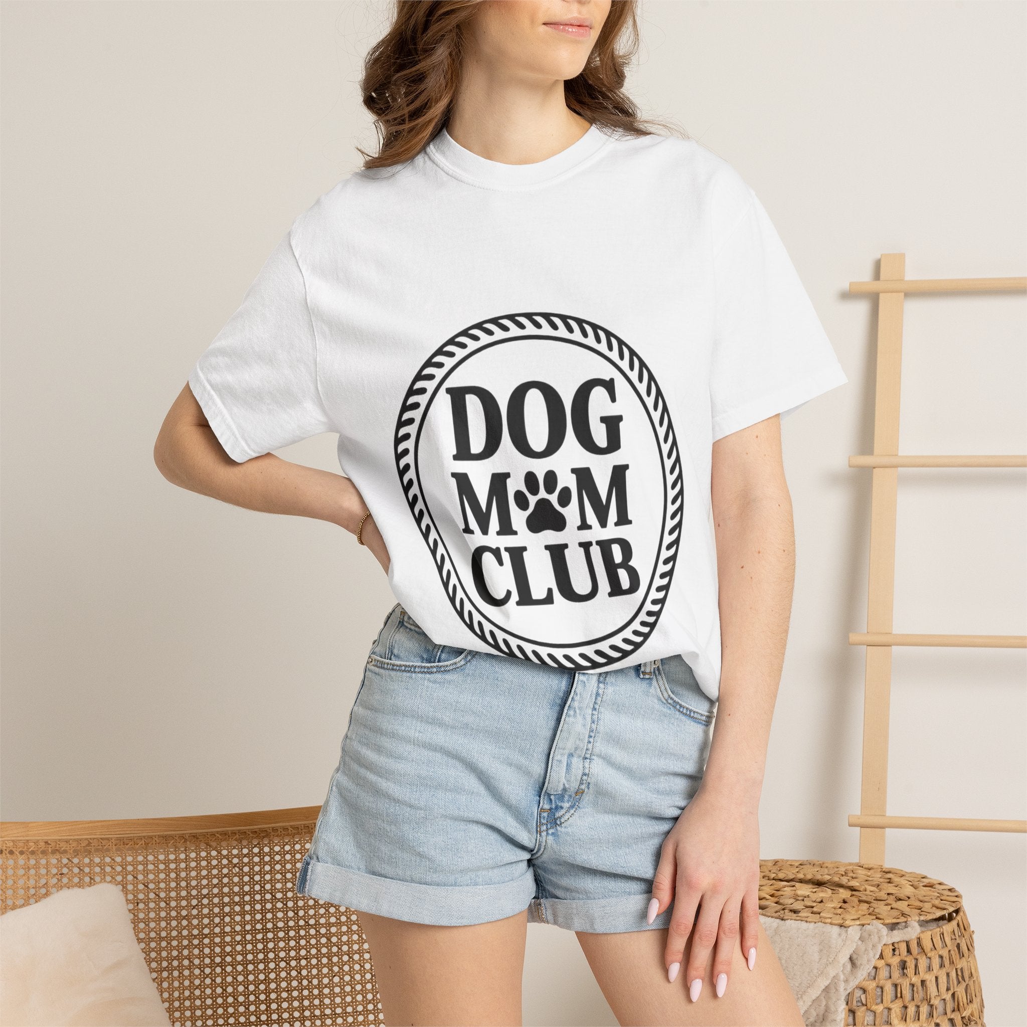 Dog Mom Club Badge Shirt, Vintage Stamp Dog Lover T-Shirt, Funny Dog Mom Gift, Minimalist Paw Print Tee
