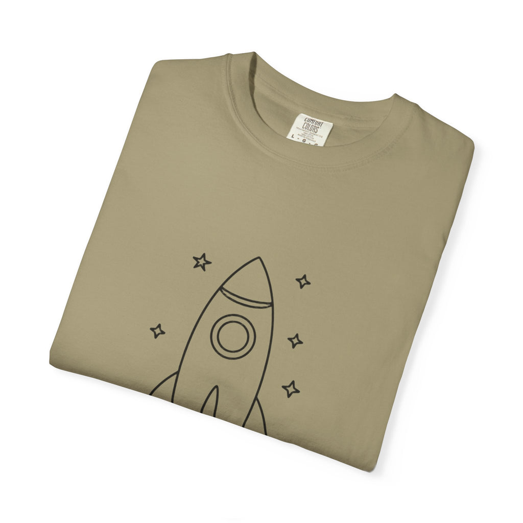 Rocket Ship Line Art Shirt, Minimalist Chase The Stars T-Shirt, Single Line Space Tee, Cute Rocket Tattoo Style Shirt Gift