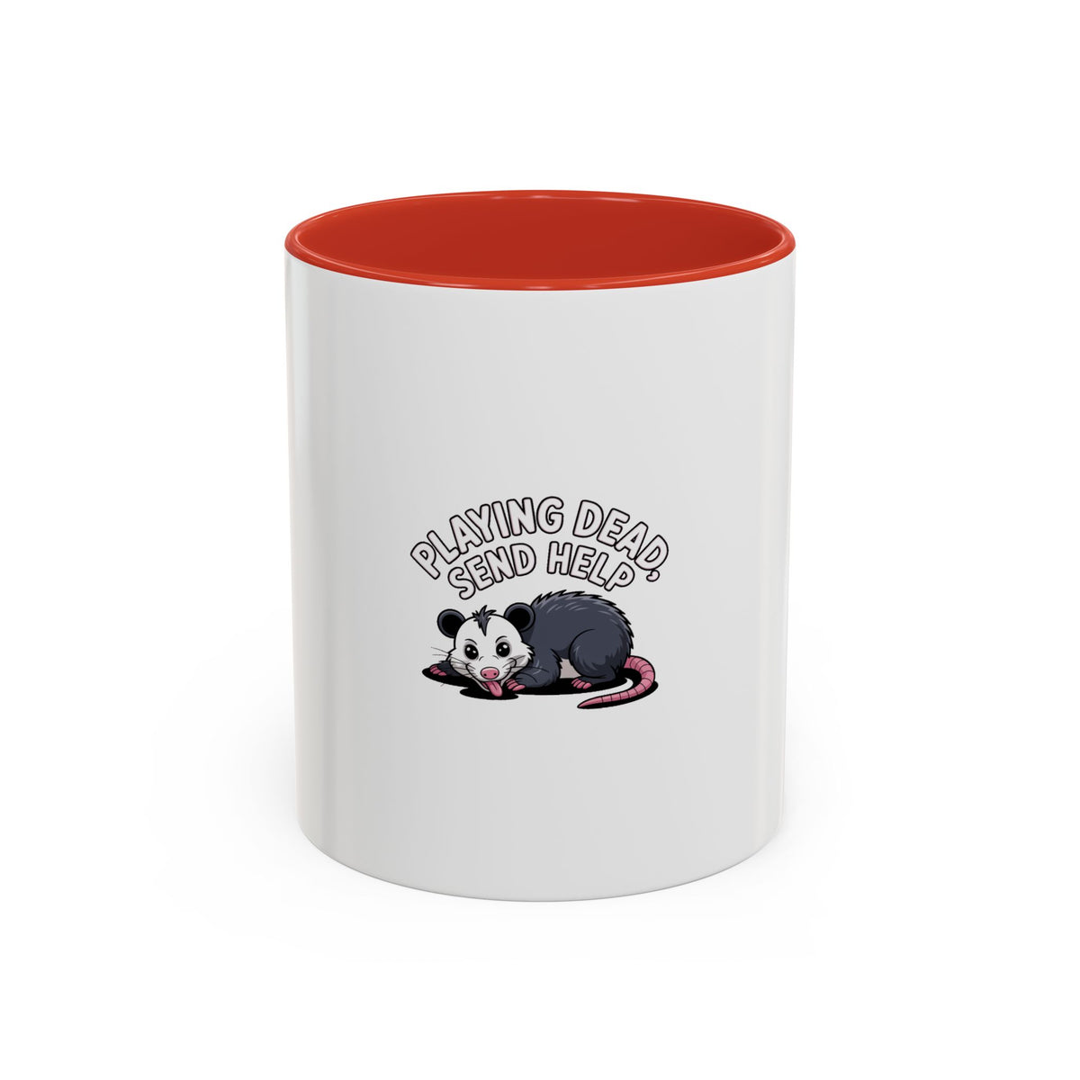Funny Opossum Mug, Playing Dead Send Help Coffee Mug, Cute Cartoon Possum Gift, Sarcastic Animal Lover Mug