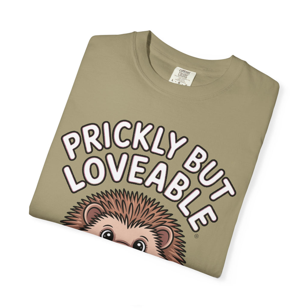 Prickly But Loveable Hedgehog Shirt, Cute Cartoon Hedgehog T-Shirt, Funny Animal Lover Gift, Flower Hedgehog Tee