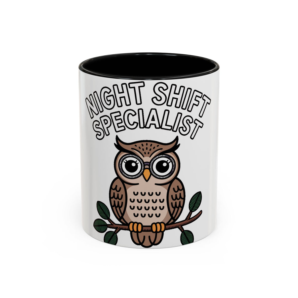 Night Shift Owl Mug, Funny Night Shift Specialist Coffee Cup, Cute Owl Lover Gift, Nurse Coworker Gift Mug