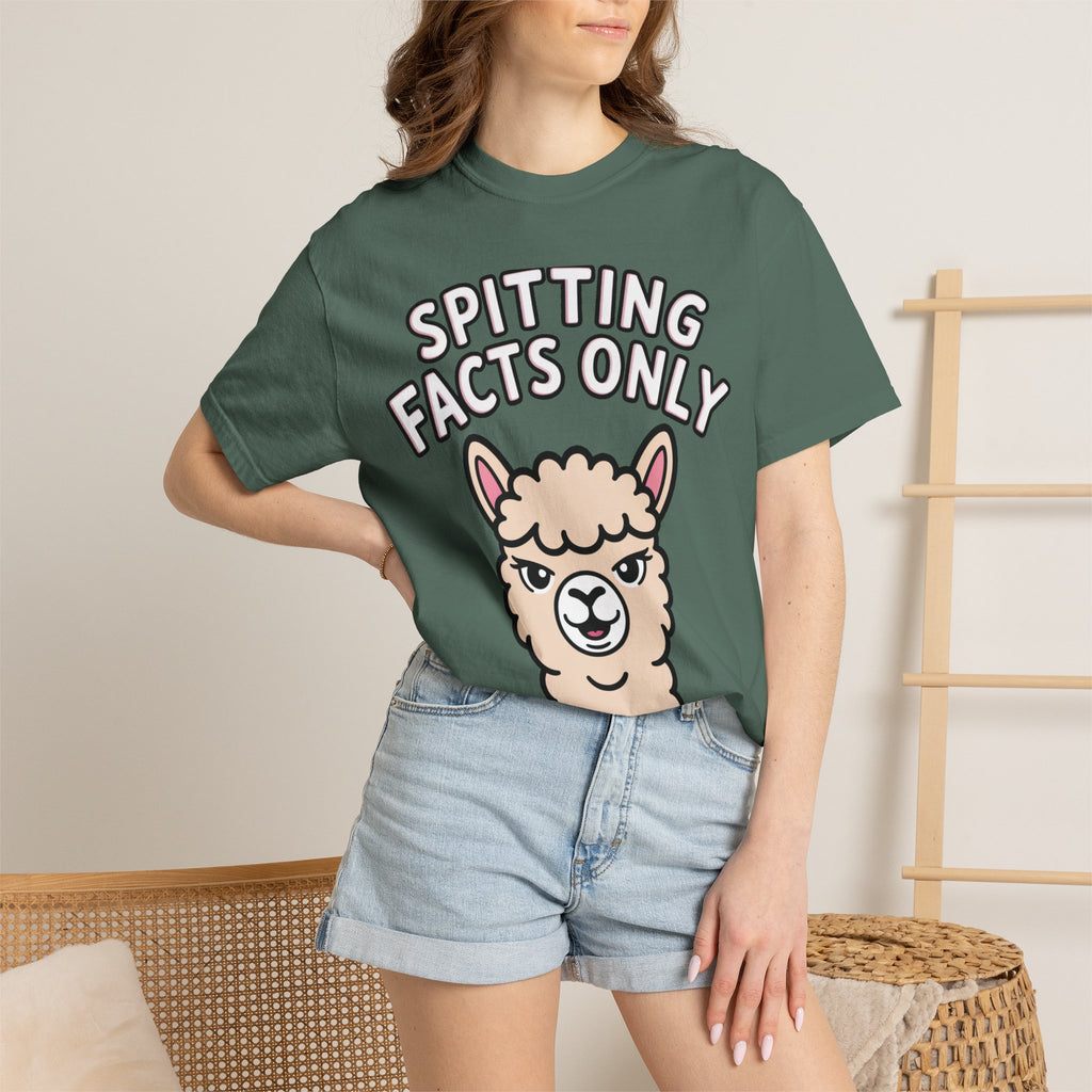Funny Alpaca Shirt, Spitting Facts Only T-Shirt, Sassy Alpaca Tee, Cute Alpaca Lover Gift, Funny Animal Graphic Shirt