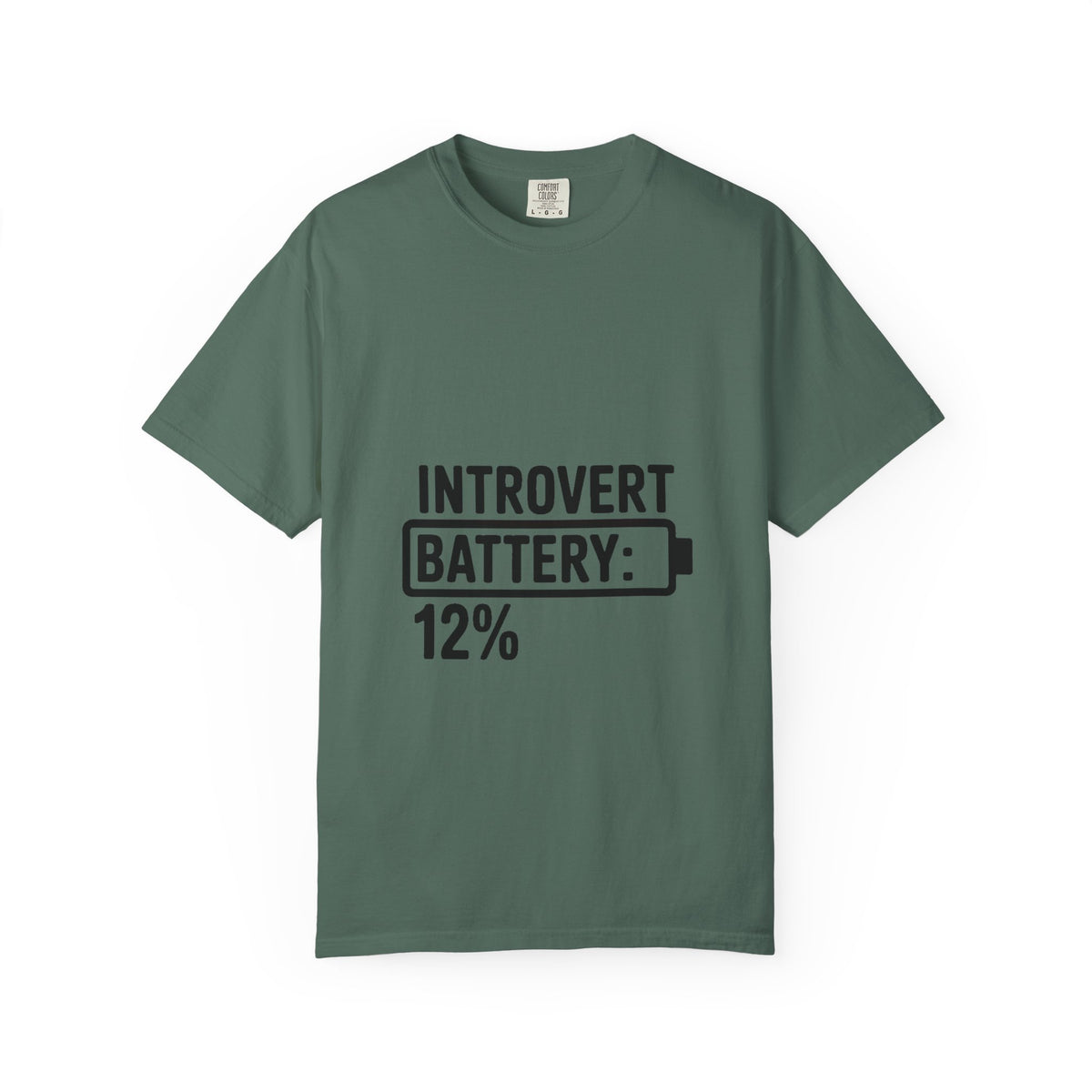 Introvert Battery Low Shirt, Funny Introvert Battery 12% Tee, Social Anxiety Humor T-Shirt, Sarcastic Gift for Introverts