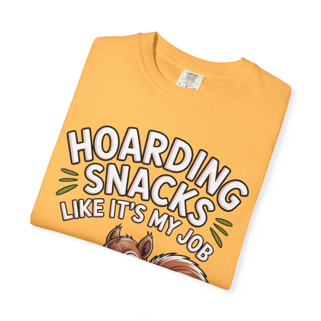 Funny Squirrel Shirt, Hoarding Snacks Like It's My Job T-Shirt, Cute Acorn Squirrel Gift, Snack Lover Tee