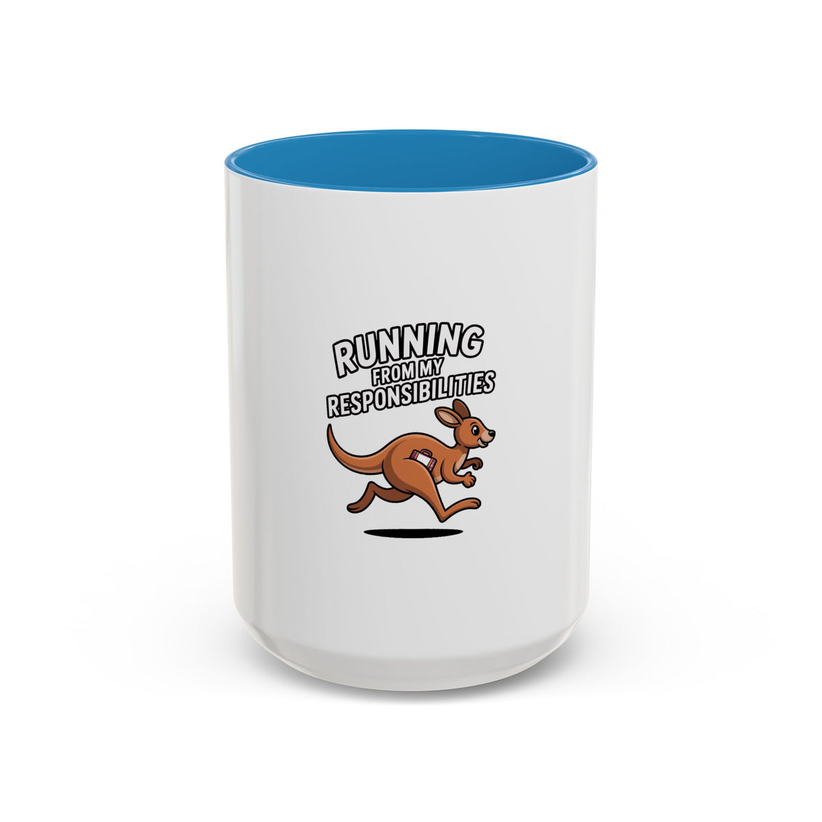 Running From My Responsibilities Mug, Funny Kangaroo Coffee Mug, Cute Cartoon Animal Gift, Sarcastic Adulting Mug for Procrastinators