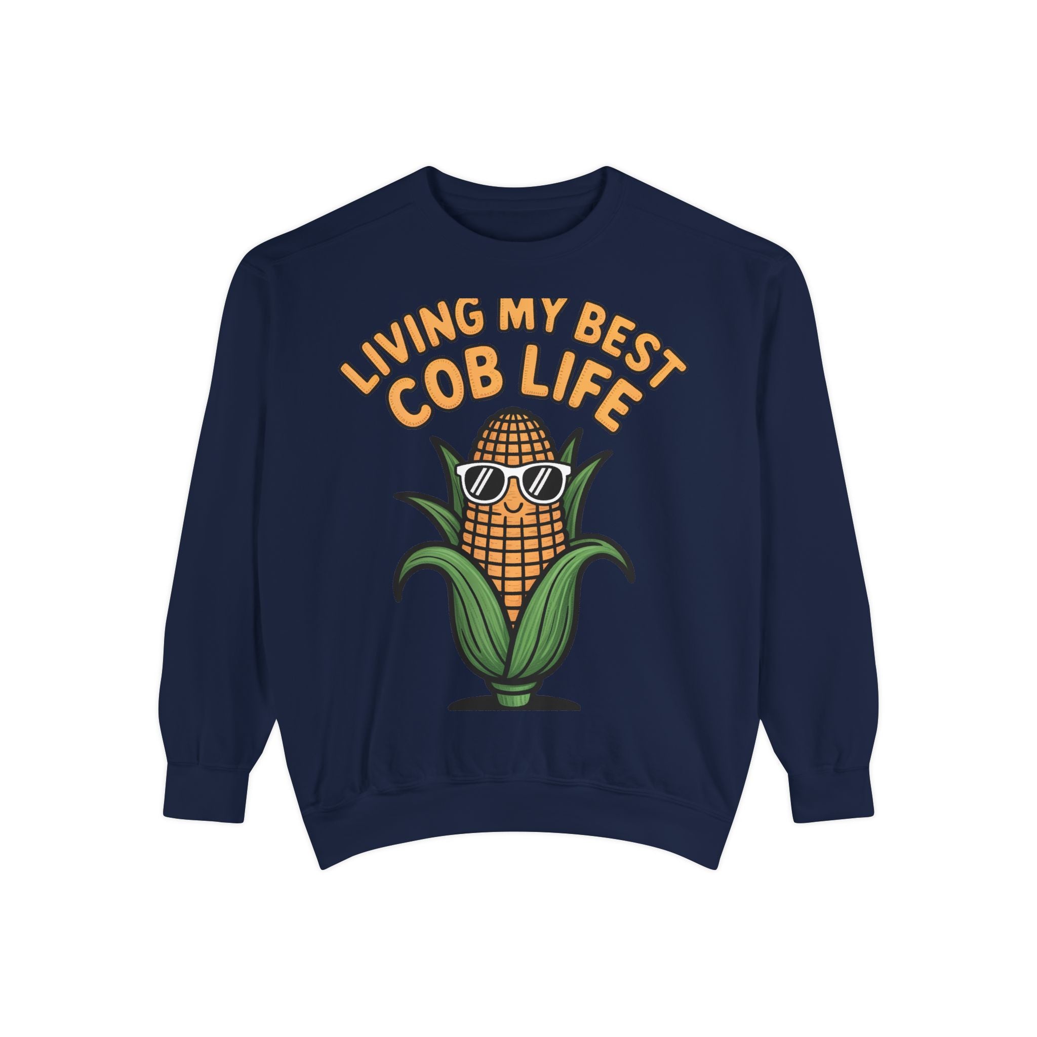Best Cob Life Corn Sweatshirt, Funny Corn Sunglasses Crewneck, Cute Vegetable Pun Shirt, Garden Lover Gift, Embroidered Patch Style