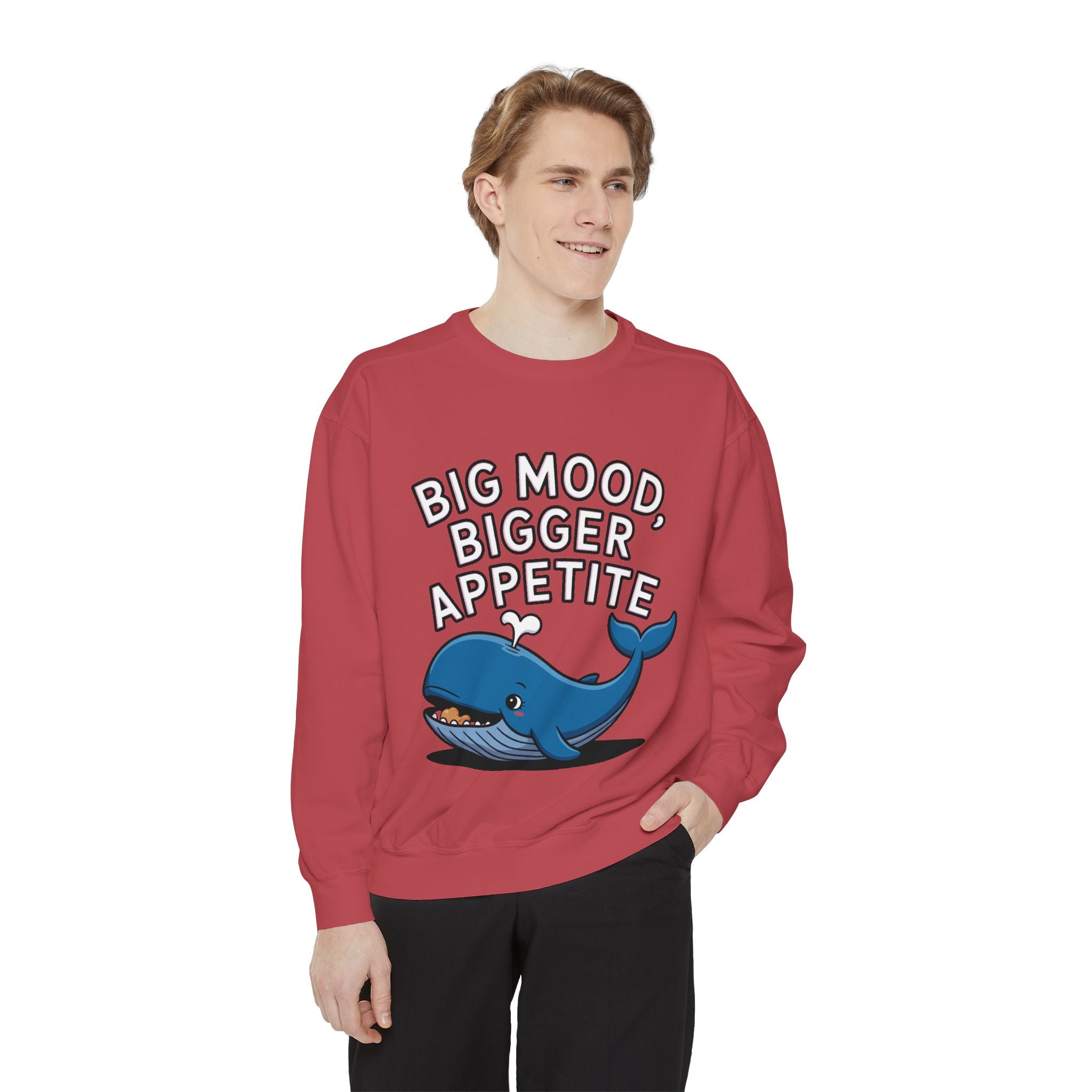 Big Mood Whale Sweatshirt, Funny Whale Snack Crewneck, Cute Cartoon Whale Lover Gift, Big Appetite Sweatshirt