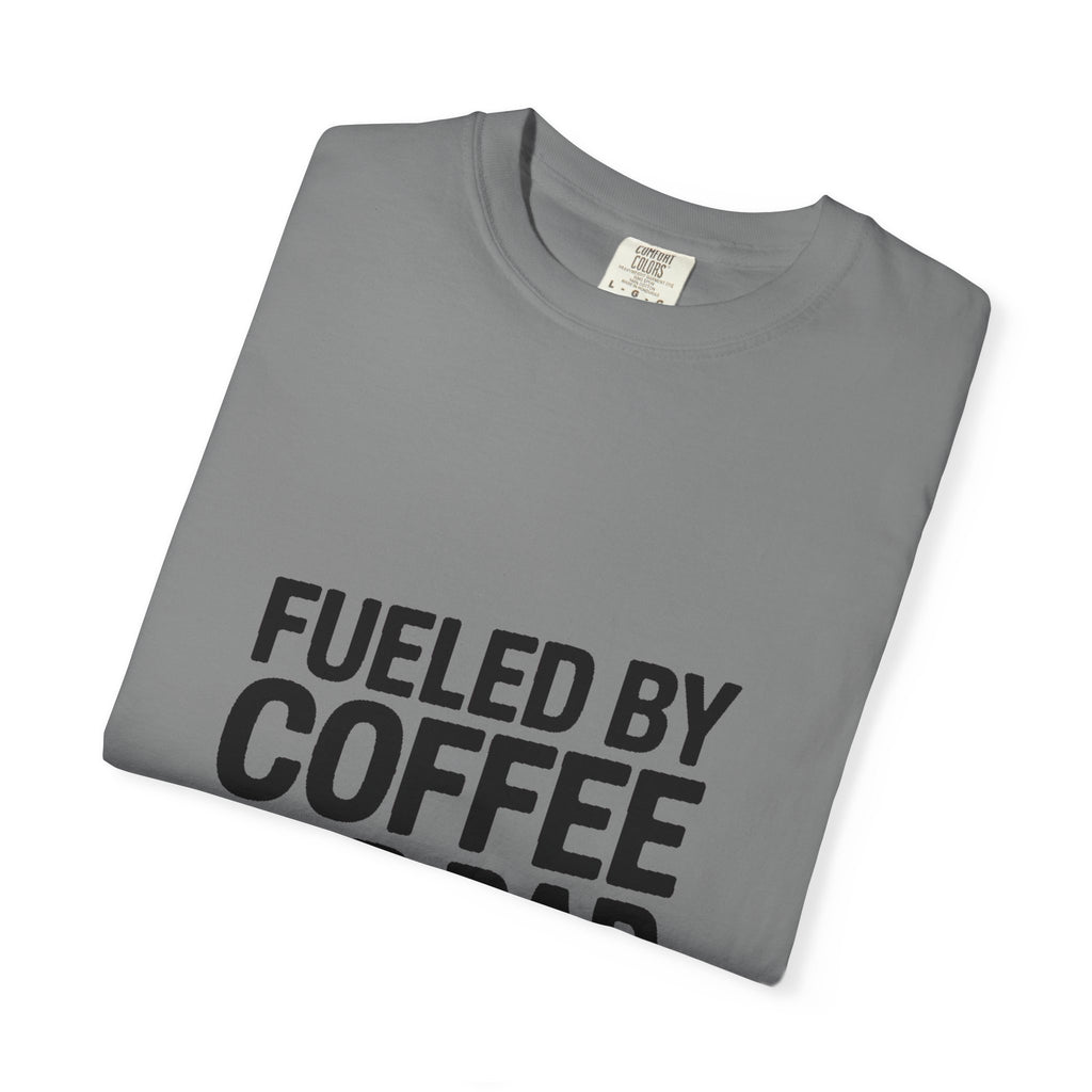 Fueled By Coffee And Bad Decisions Shirt, Funny Coffee Lover Tee, Sarcastic Quote T-Shirt, Bold Typography Graphic Tee