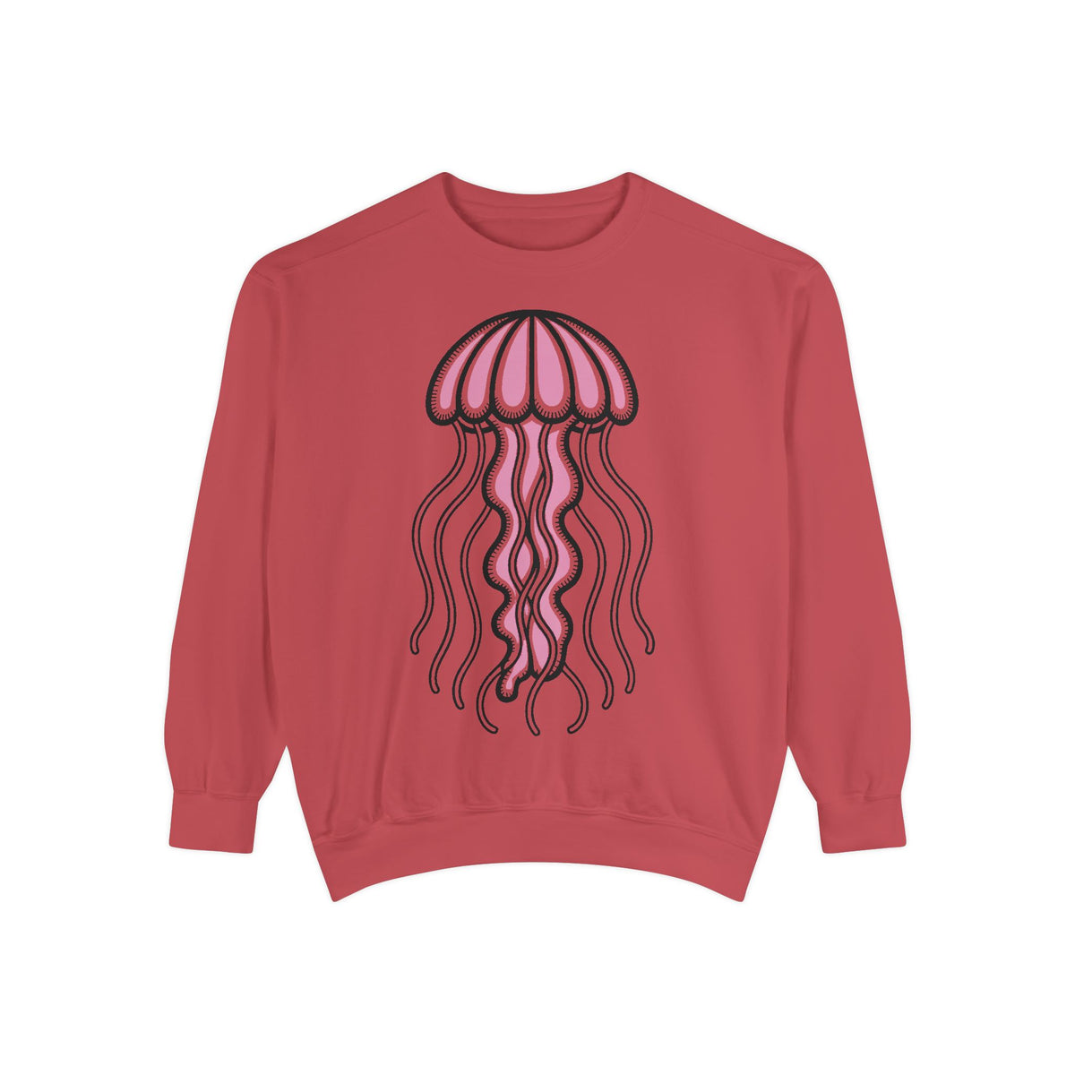 Cute Jellyfish Sweatshirt, Glowing Jellyfish Embroidered Crewneck, Ocean Lover Gift, Cottagecore Sea Animal Sweatshirt