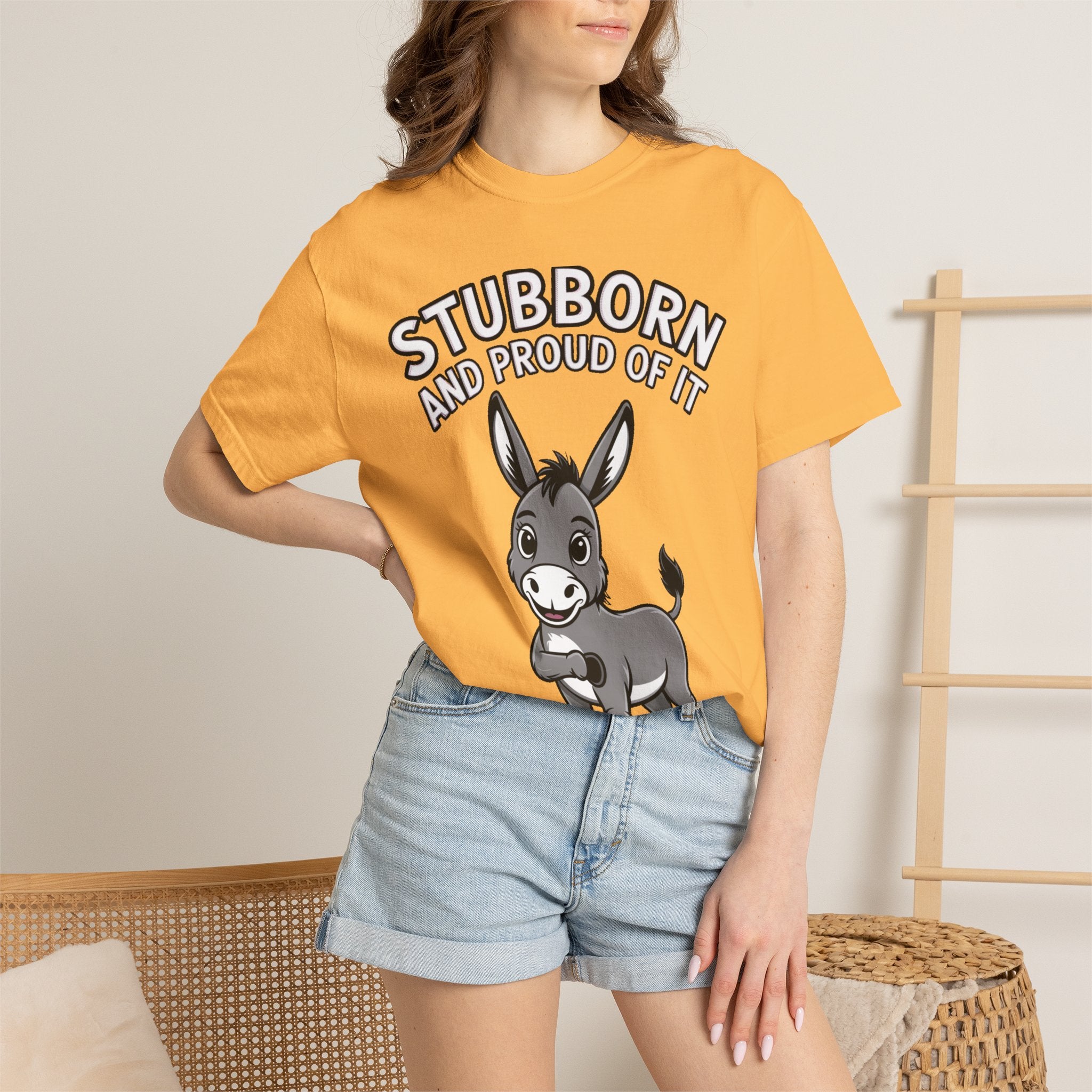 Stubborn Donkey T-Shirt, Funny 'Stubborn And Proud Of It' Tee, Cute Cartoon Donkey Shirt, Farm Animal Lover Gift