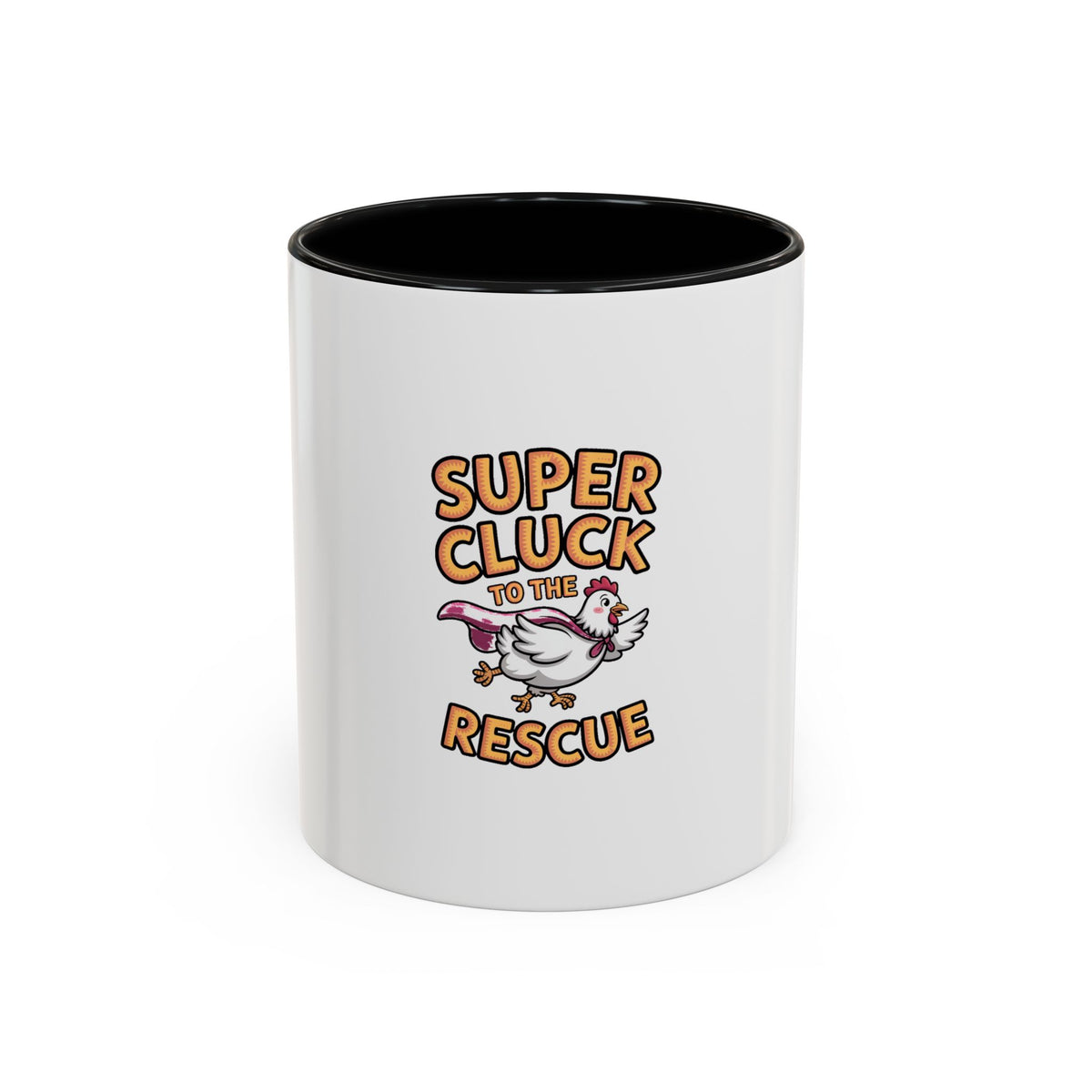 Funny Chicken Superhero Mug, Super Cluck To The Rescue Coffee Mug, Cute Chicken Lover Gift, Farm Animal Mug for Chicken Mom