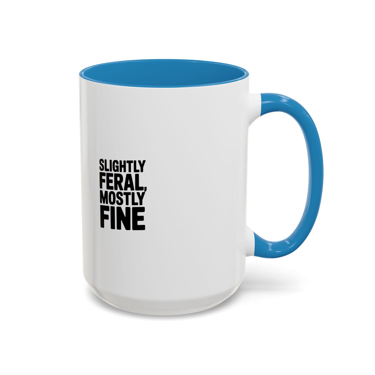 Slightly Feral Mostly Fine Mug, Funny Sarcastic Coffee Mug, Bold Typography Mug, Funny Gift for Her Him, Sarcastic Coffee Cup