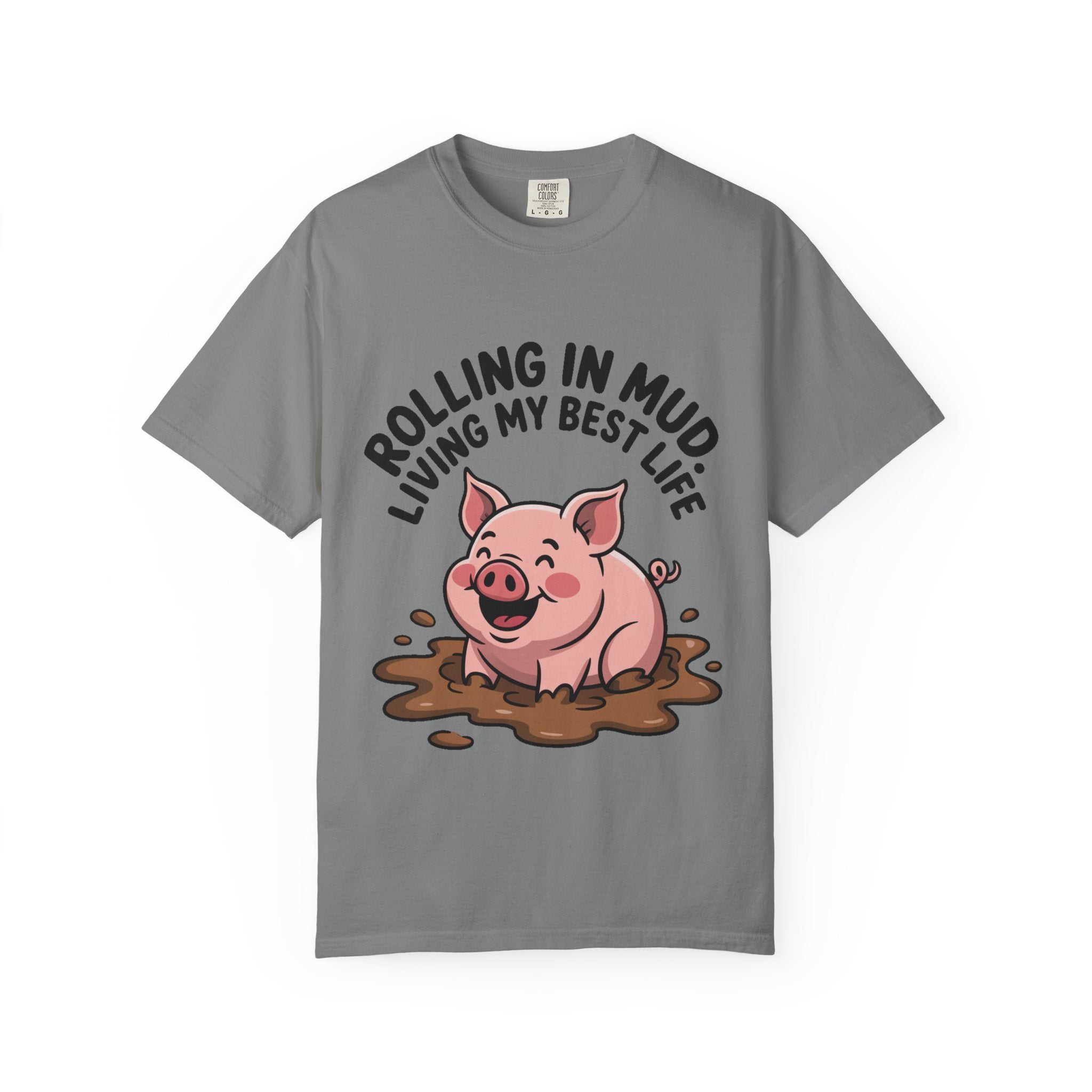 Living My Best Life Pig Shirt, Funny Pig Lover T-Shirt, Rolling In Mud Farm Animal Tee, Cute Pig Graphic Gift