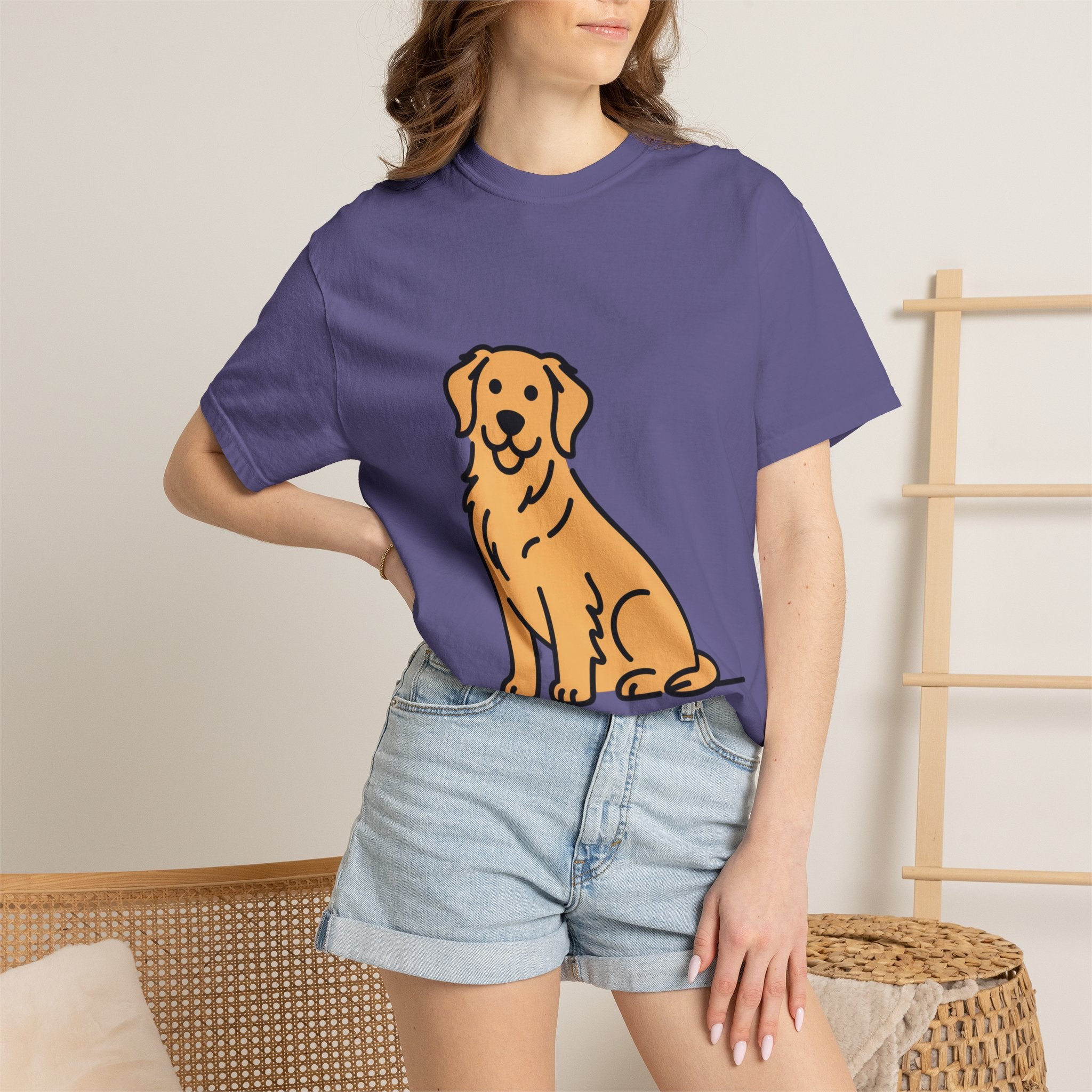 Golden Retriever Shirt, Minimalist Dog Silhouette T-Shirt, Cute Line Art Dog Lover Gift, Retriever Mom Dad Tee