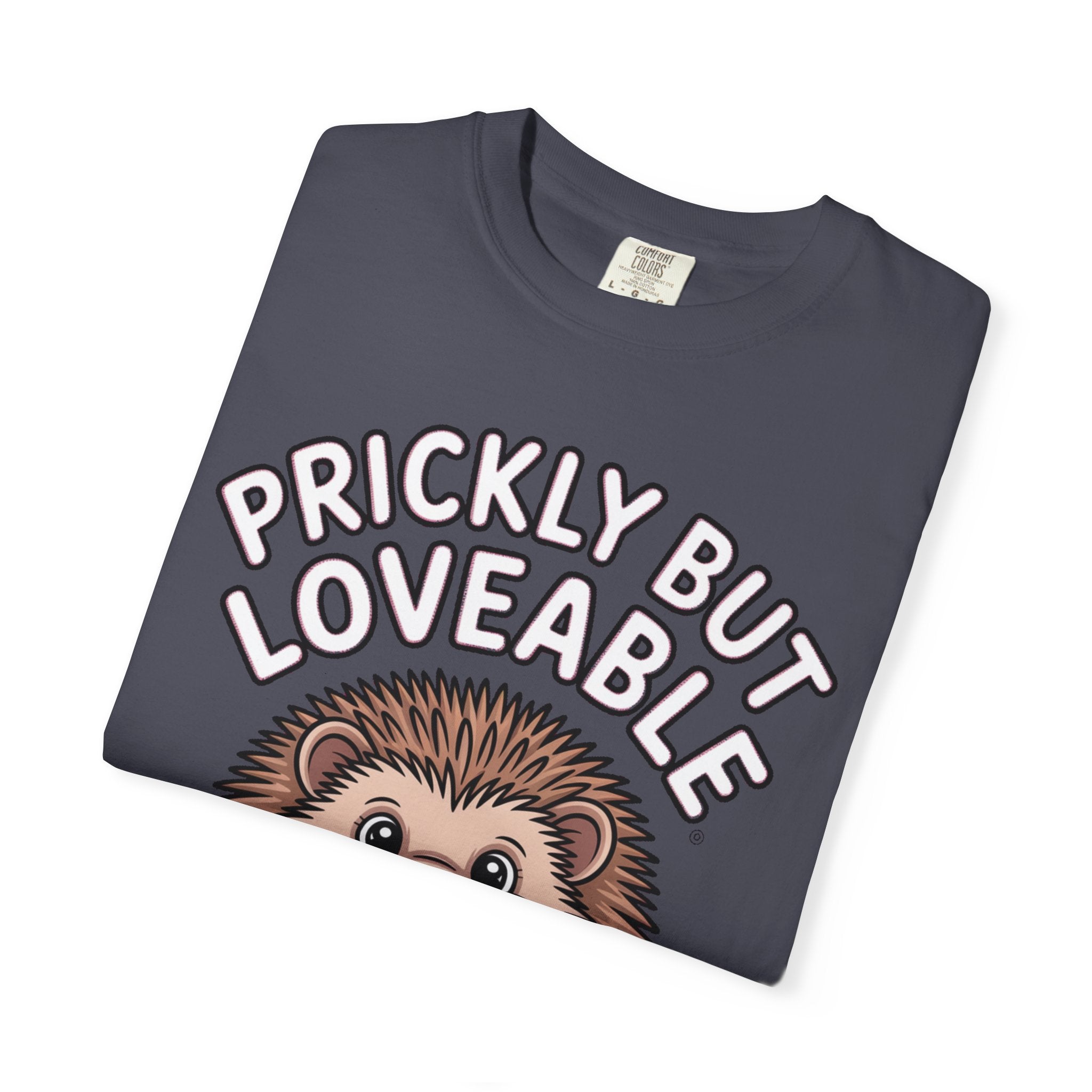 Prickly But Loveable Hedgehog Shirt, Cute Cartoon Hedgehog T-Shirt, Funny Animal Lover Gift, Flower Hedgehog Tee