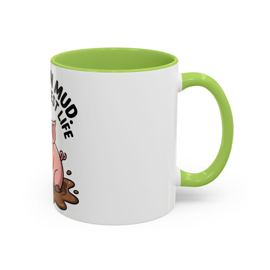 Living My Best Life Pig Mug, Funny Pig Coffee Mug, Rolling In Mud Cute Pig Gift, Farm Animal Lover Mug, Cute Pig Lover Present
