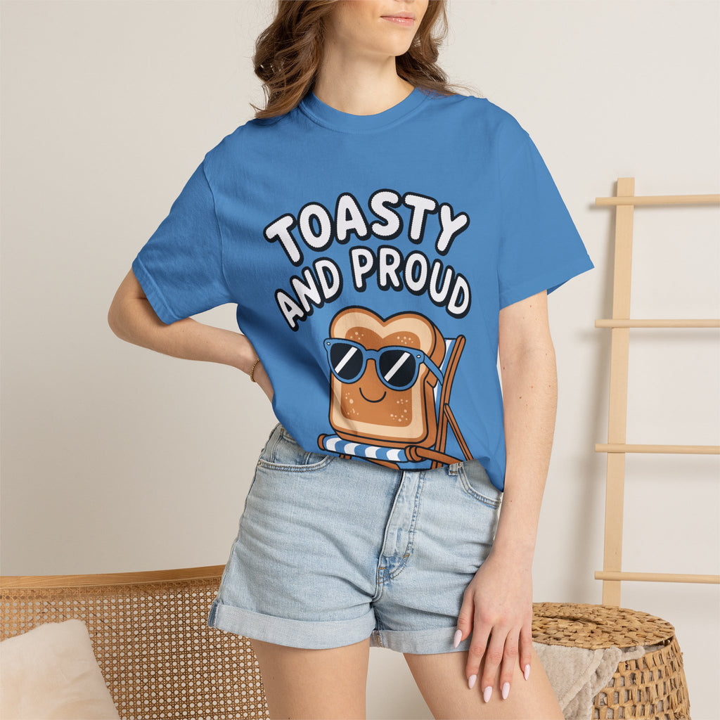 Toasty And Proud Bread Shirt, Funny Toast Sunglasses T-Shirt, Cute Beach Chair Bread Tee, Summer Vacation Gift