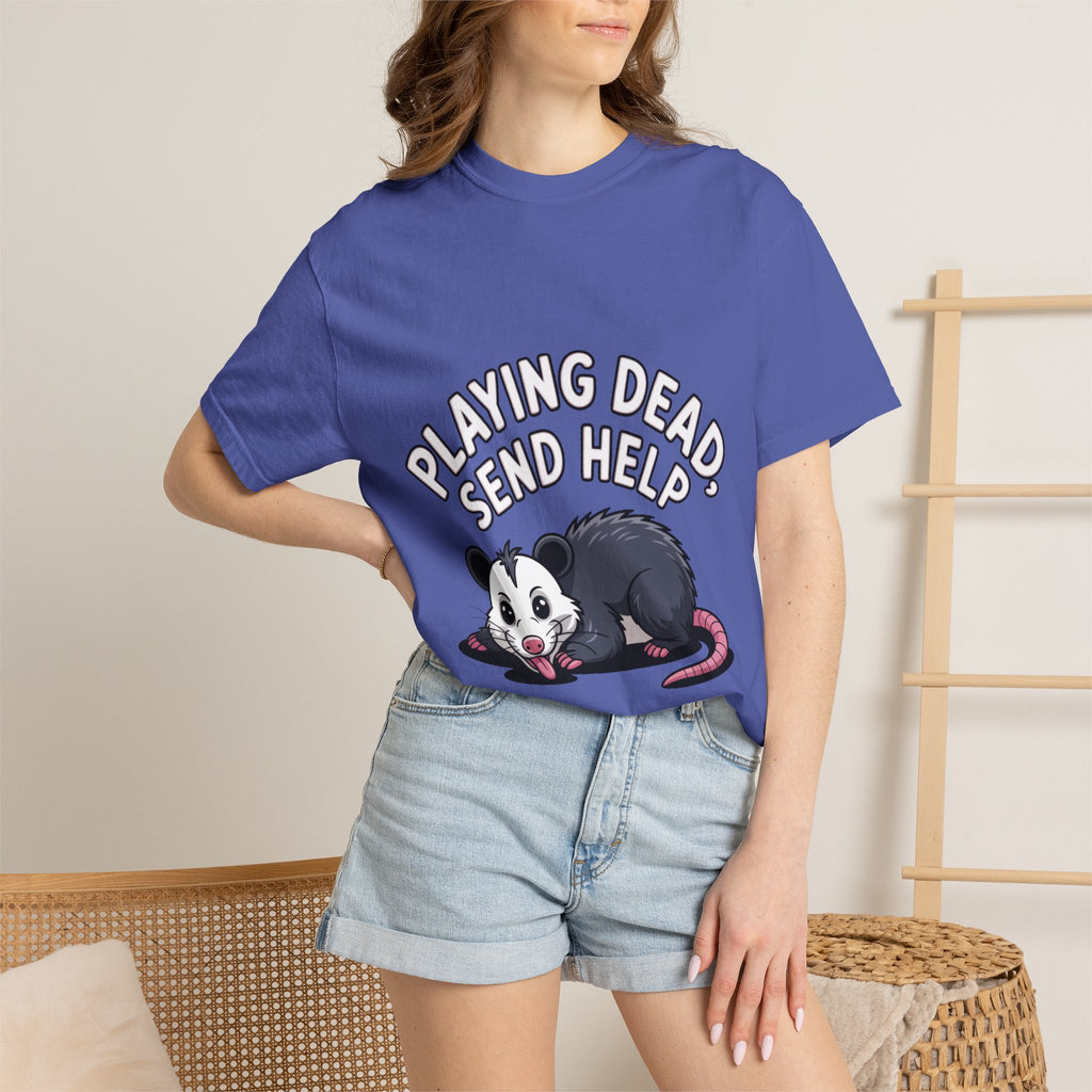 Funny Opossum Shirt, Playing Dead Send Help T-Shirt, Cute Possum Lover Gift, Sarcastic Animal Tee