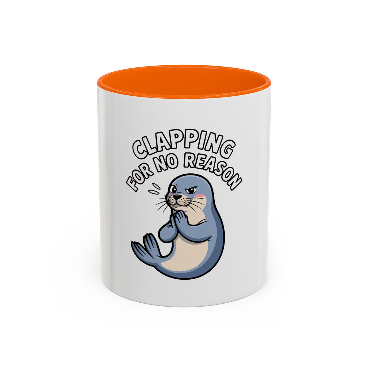 Clapping For No Reason Seal Mug, Funny Sarcastic Seal Coffee Cup, Cute Cartoon Animal Mug, Sassy Seal Gift for Coworker or Friend