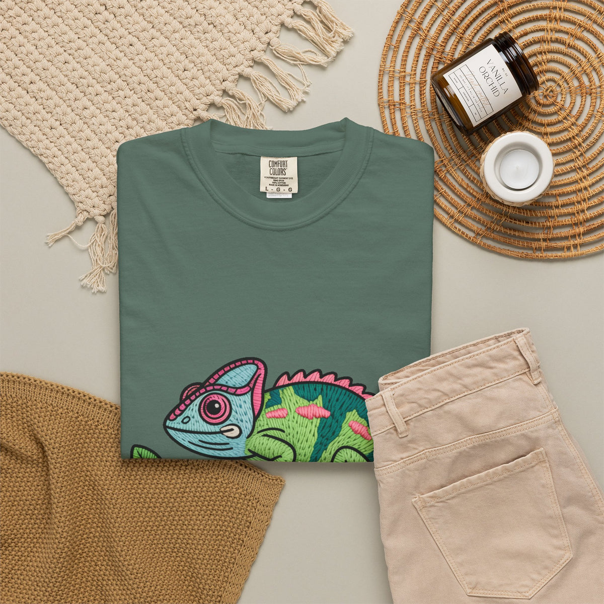 Cute Chameleon Shirt, Chameleon On A Branch T-Shirt, Cartoon Reptile Lover Gift, Funny Chameleon Tee