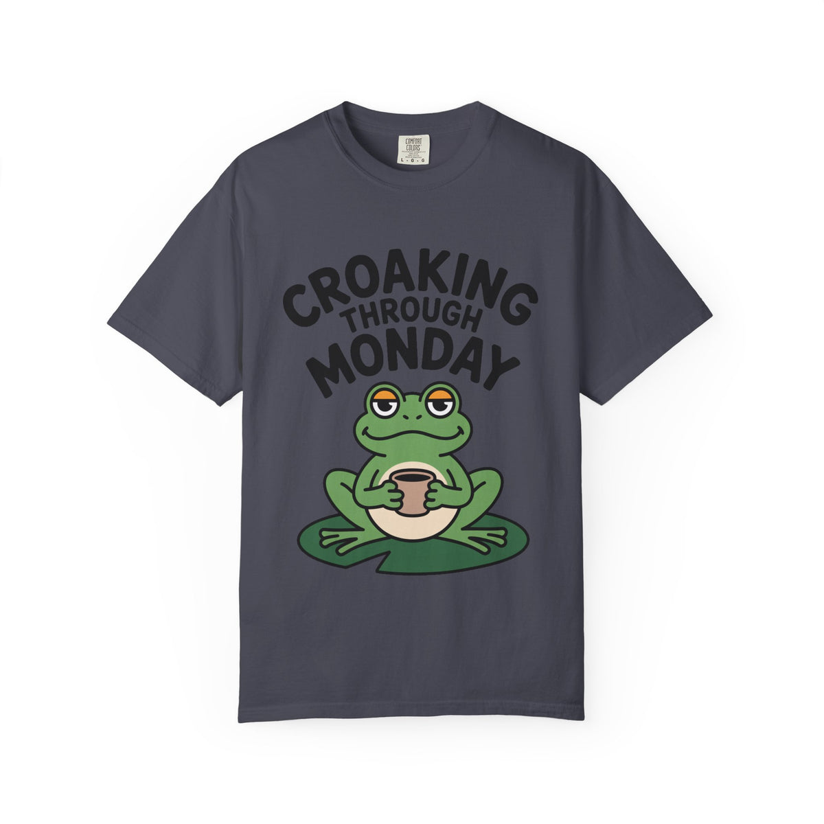 Croaking Through Monday Shirt, Funny Frog Coffee T-Shirt, Cute Frog Lover Gift, Monday Mood Tee, Sarcastic Frog Shirt