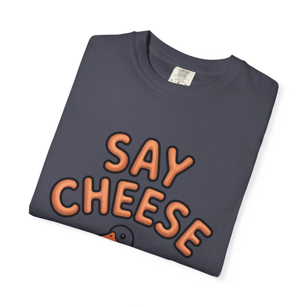 Say Cheese Goose Shirt, Funny Camera Goose T-Shirt, Cute Cartoon Goose Lover Gift, Photography Shirt for Photographer