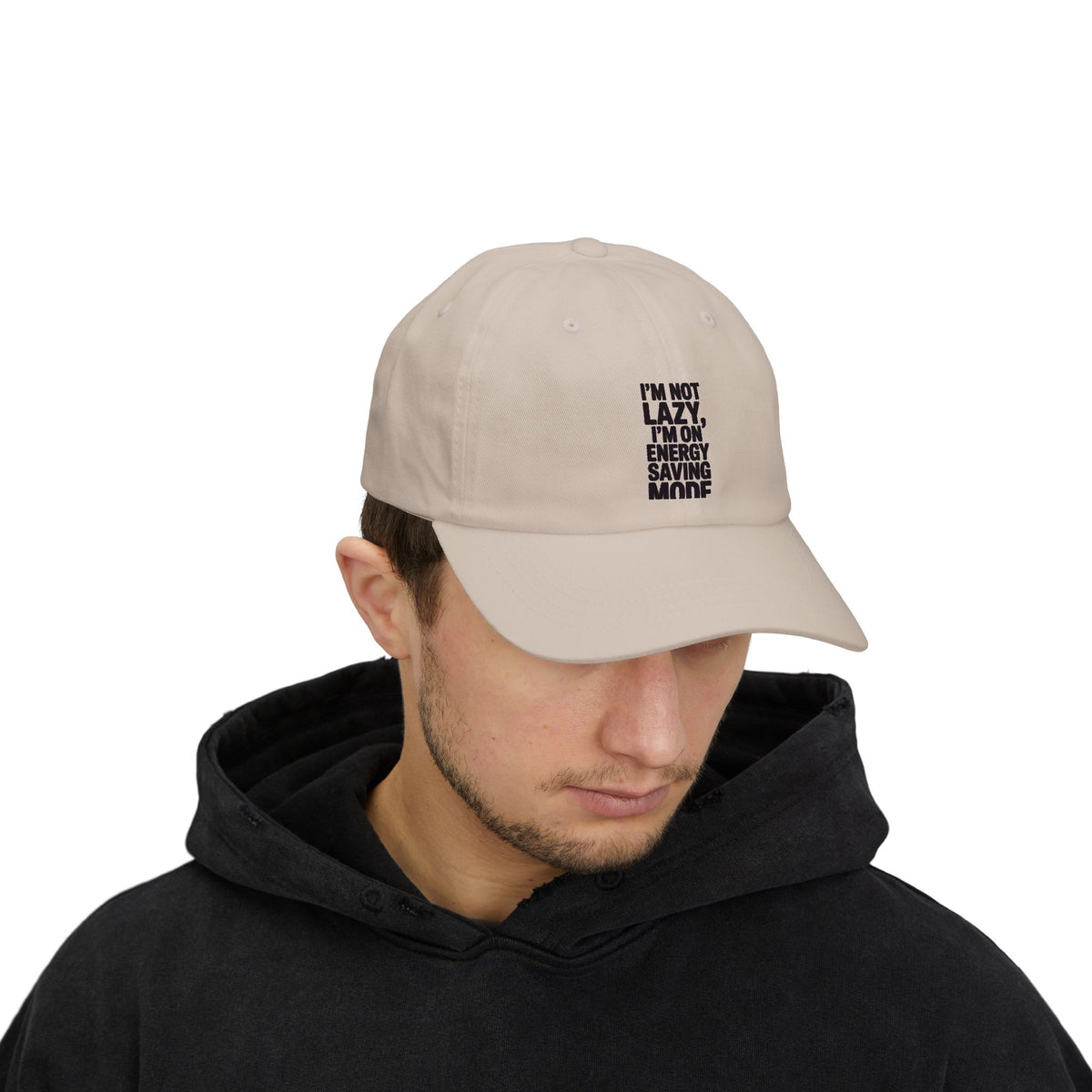 Energy Saving Mode Dad Hat, Funny Lazy Quote Cap, I'm Not Lazy I'm On Energy Saving Mode Embroidered Hat, Sarcastic Gift for Him
