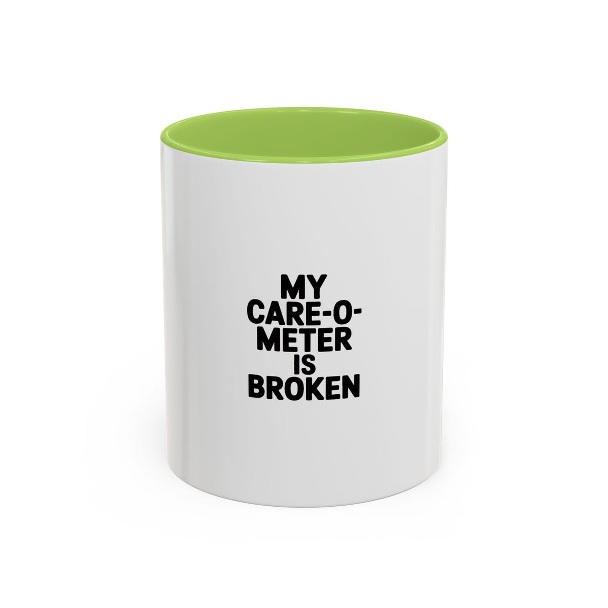 Funny Sarcastic Mug, 'My Care-O-Meter Is Broken' Coffee Mug, Bold Typography Mug, Sarcastic Gift, Deadpan Humor Ceramic Cup