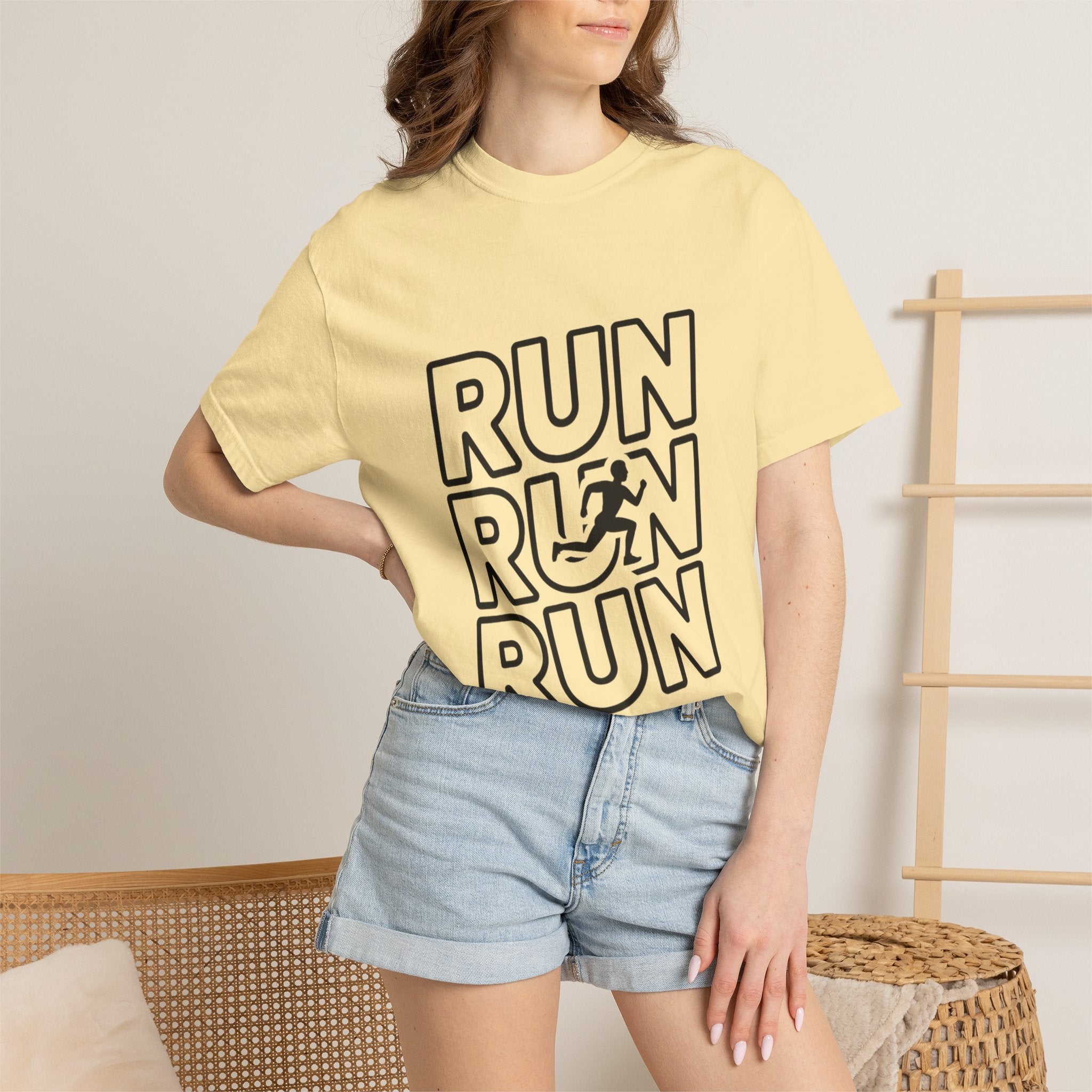 Run Run Run Typography T-Shirt