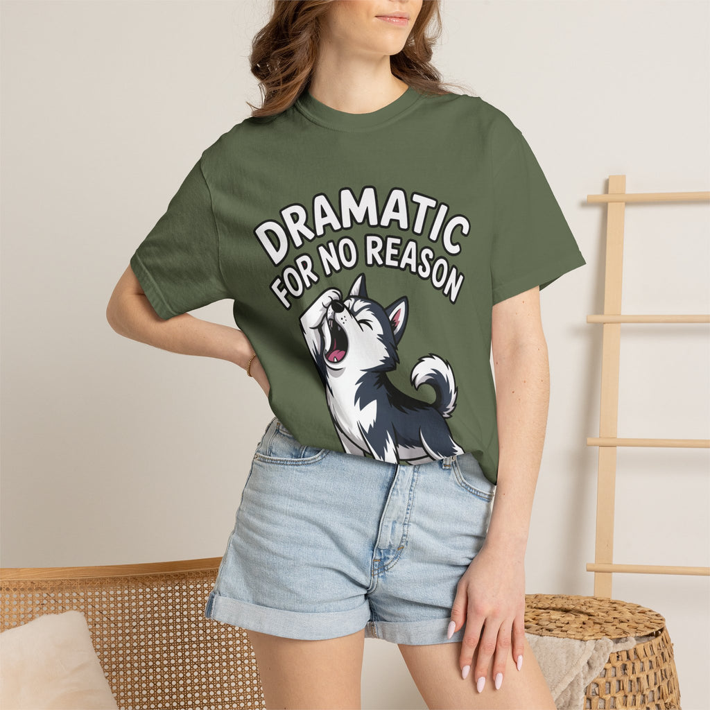 Dramatic Husky Shirt, Funny Dog Lover T-Shirt, Cute Husky Meme Tee, Dramatic For No Reason Gift Shirt
