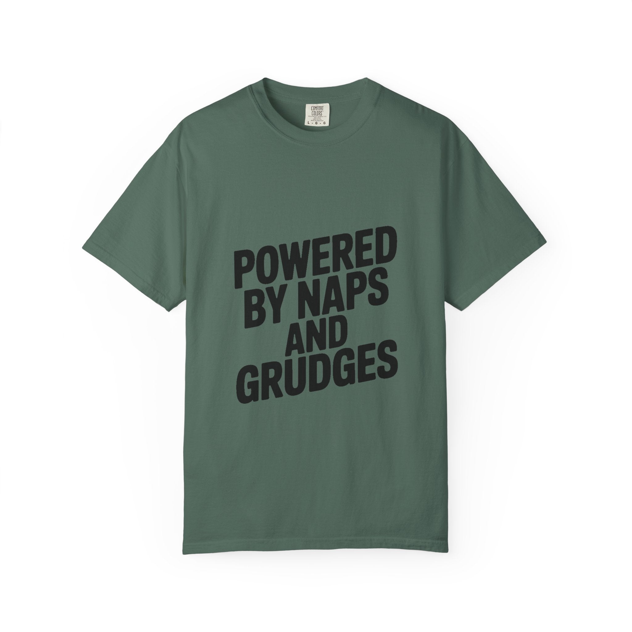 Powered By Naps And Grudges Shirt, Funny Sarcastic T-Shirt, Bold Typography Tee, Introvert Humor Gift