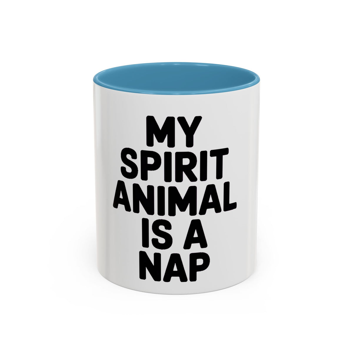 My Spirit Animal Is A Nap Mug, Funny Nap Lover Coffee Cup, Lazy Day Sarcastic Gift, Bold Typography Accent Mug for Coffee or Tea