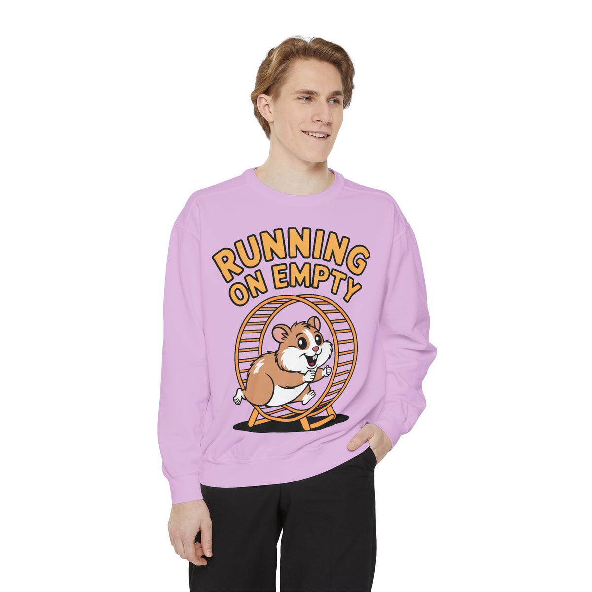 Running On Empty Hamster Sweatshirt, Funny Tired Hamster Crewneck, Cute Exhausted Wheel Shirt, Burnout Gift for Tired Mom Dad