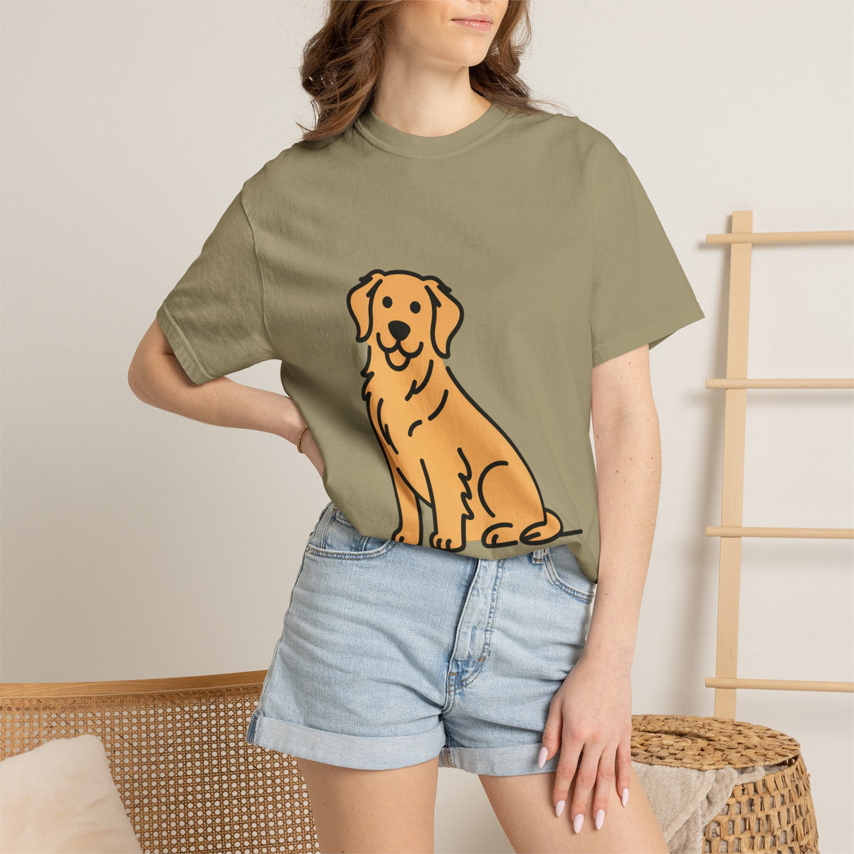 Golden Retriever Shirt, Minimalist Dog Silhouette T-Shirt, Cute Line Art Dog Lover Gift, Retriever Mom Dad Tee