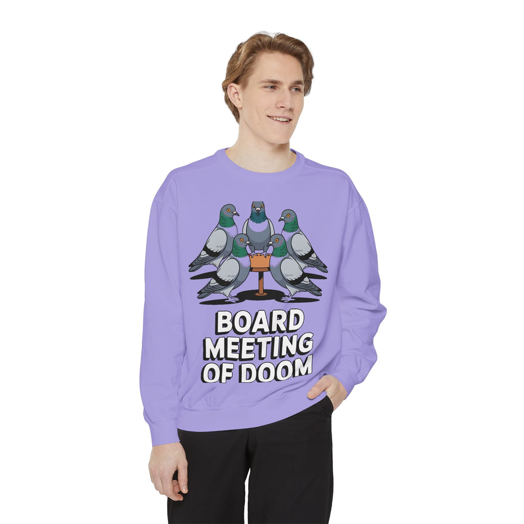 Funny Pigeon Sweatshirt, Board Meeting Of Doom Crewneck, Office Humor Bird Gift, Funny Coworker Sweater