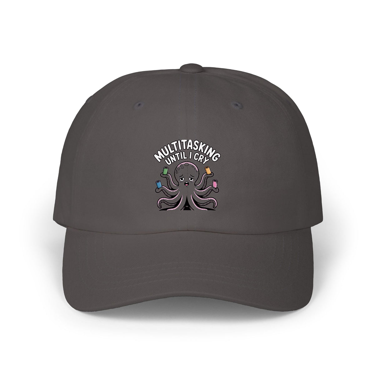 Multitasking Octopus Dad Hat, Funny Stressed Octopus Embroidered Cap, Cute Sarcastic Hat Gift for Busy Moms and Dads