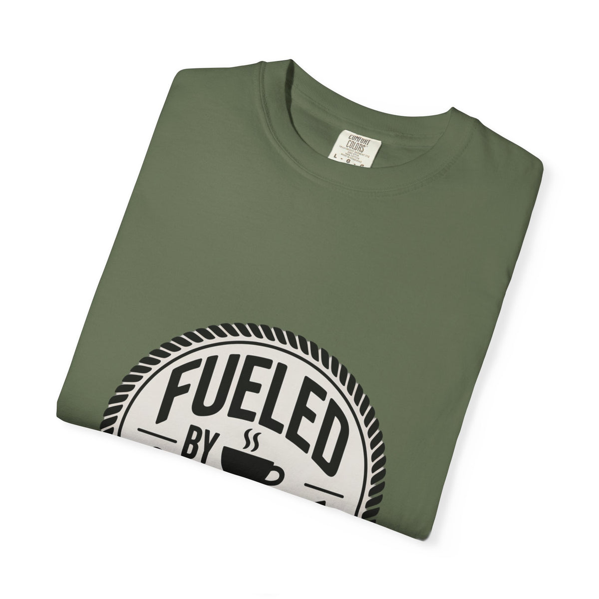 Fueled By Coffee Badge Shirt, Vintage Coffee Lover T-Shirt, Retro Coffee Stamp Logo Tee, Funny Coffee Addict Gift