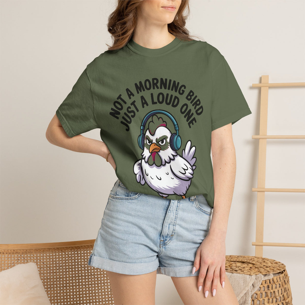 Not A Morning Bird Chicken Shirt, Funny Grumpy Chicken T-Shirt, Sarcastic Bird Lover Gift, Loud Chicken Graphic Tee