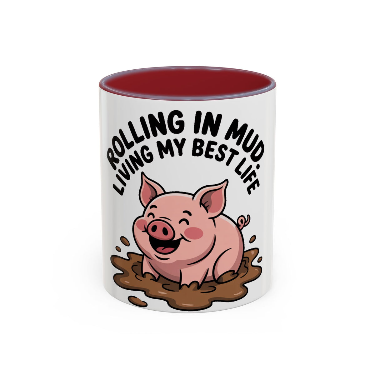 Living My Best Life Pig Mug, Funny Pig Coffee Mug, Rolling In Mud Cute Pig Gift, Farm Animal Lover Mug, Cute Pig Lover Present