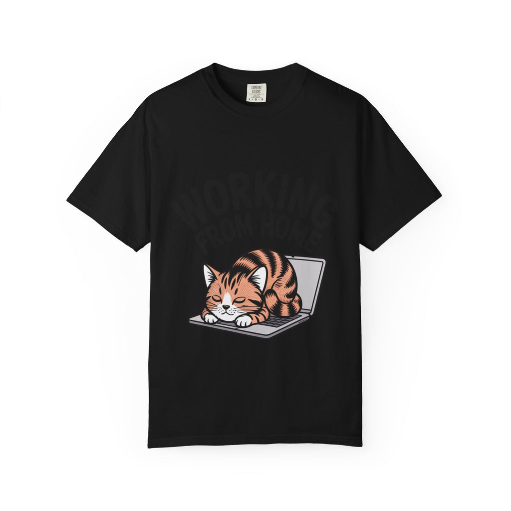 Working From Home Cat Shirt, Funny Cat Lover T-Shirt, Cute Cat Keyboard Tee, Remote Work Gift, WFH Cat Lover Graphic Shirt